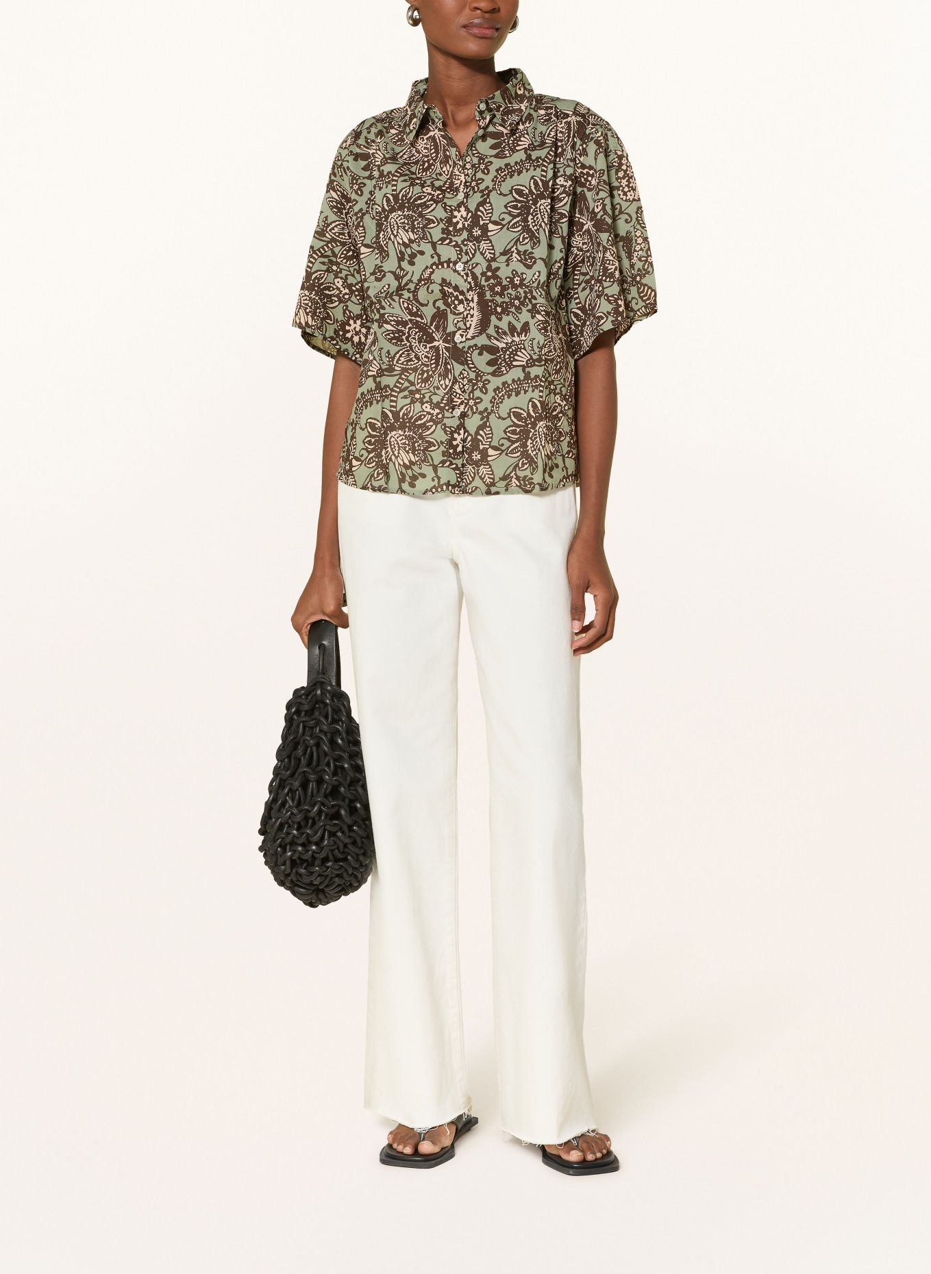 Marc O'Polo Hemdbluse: GRÜN / HELLBRAUN / BRAUN