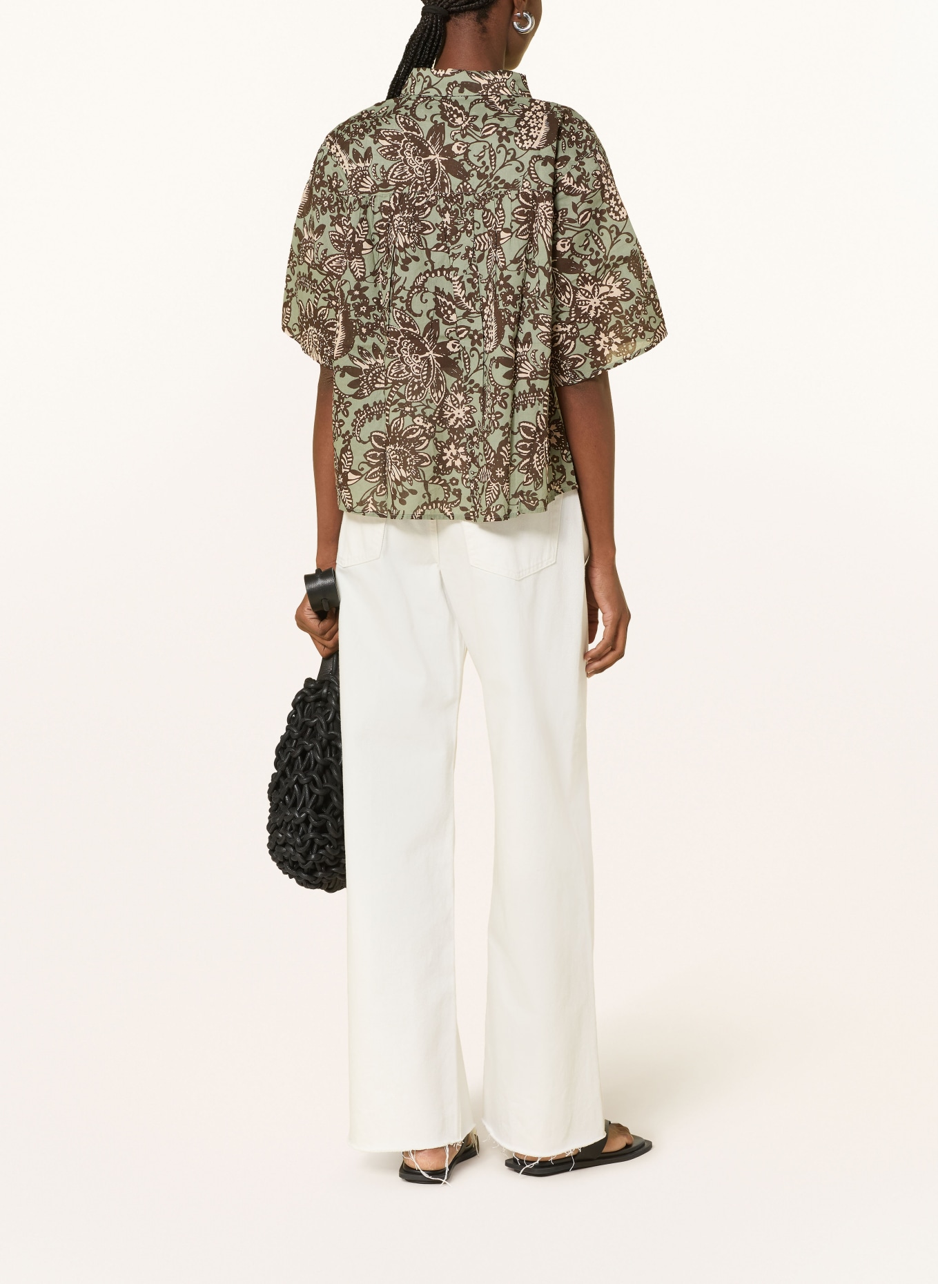 Marc O'Polo Hemdbluse: GRÜN / HELLBRAUN / BRAUN