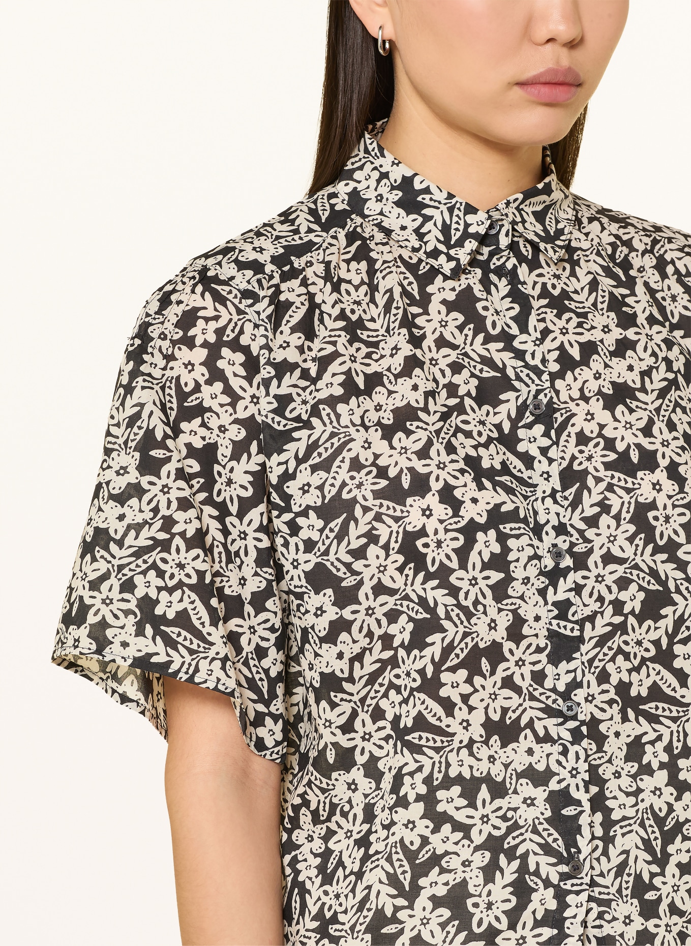 Marc O'Polo Hemdbluse: DUNKELBLAU / WEISS