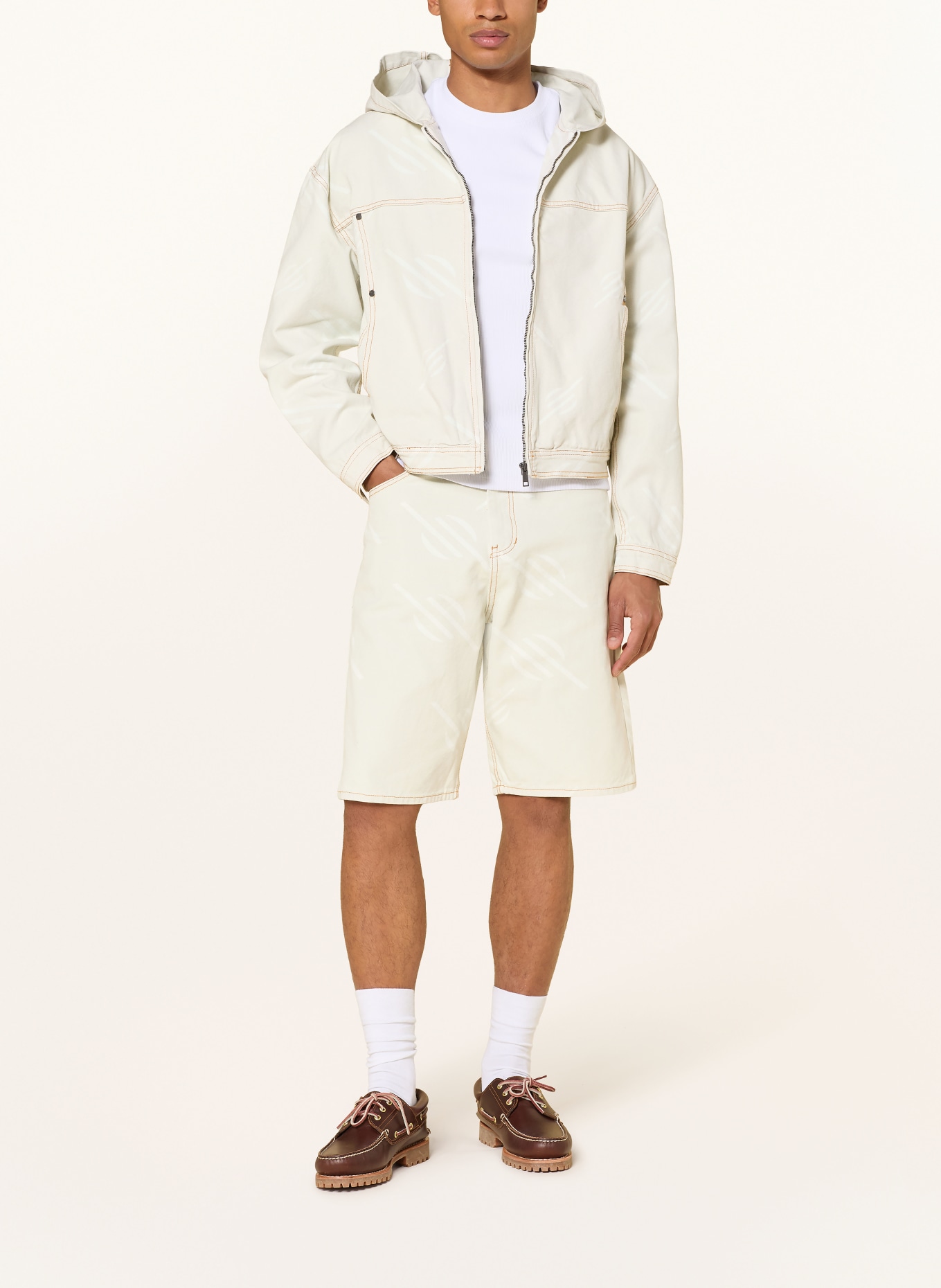DAILY PAPER FOGGY DEW Relaxed Fit Denim Shorts: foggy dew