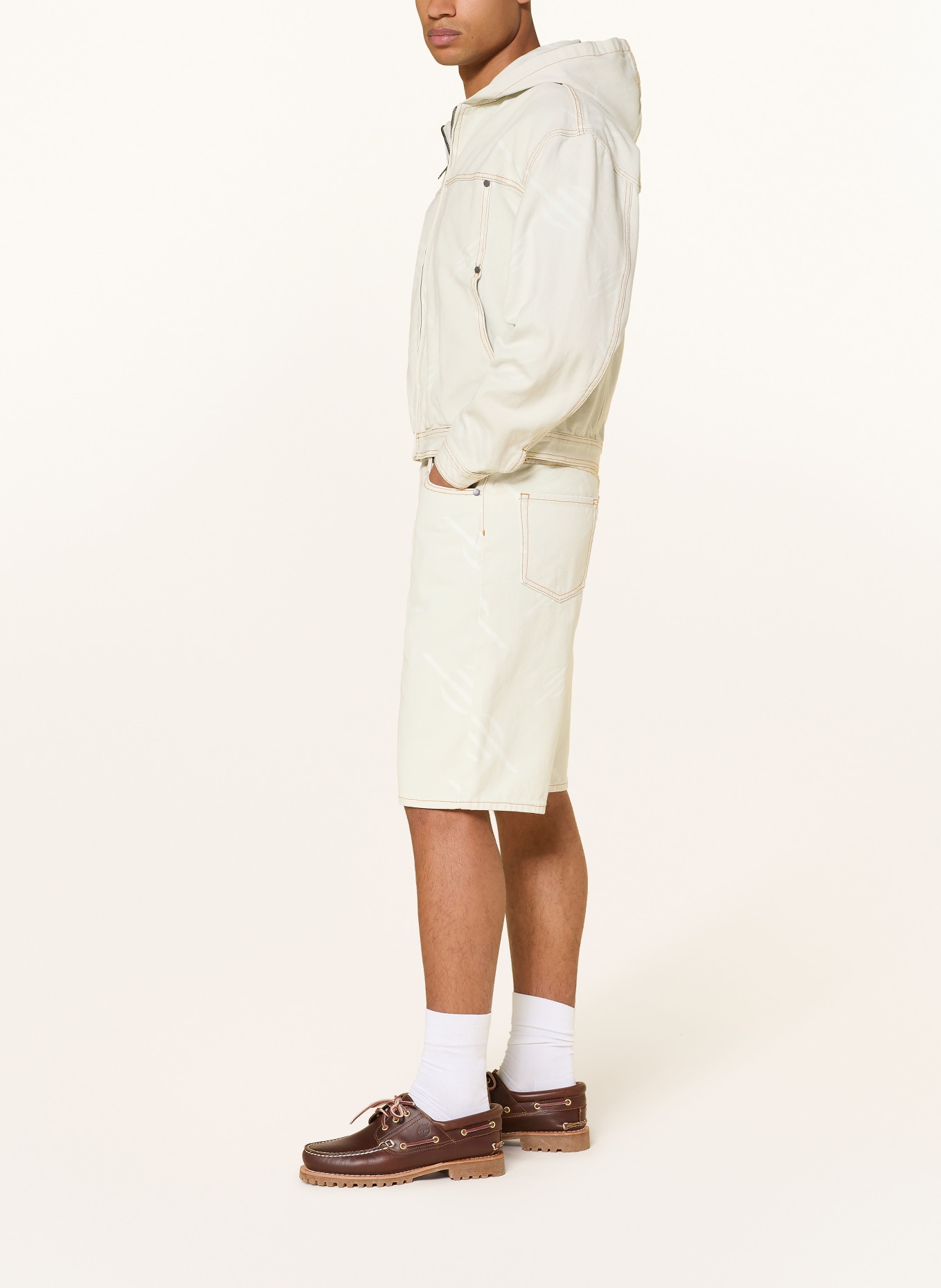 DAILY PAPER FOGGY DEW Relaxed Fit Denim Shorts: foggy dew