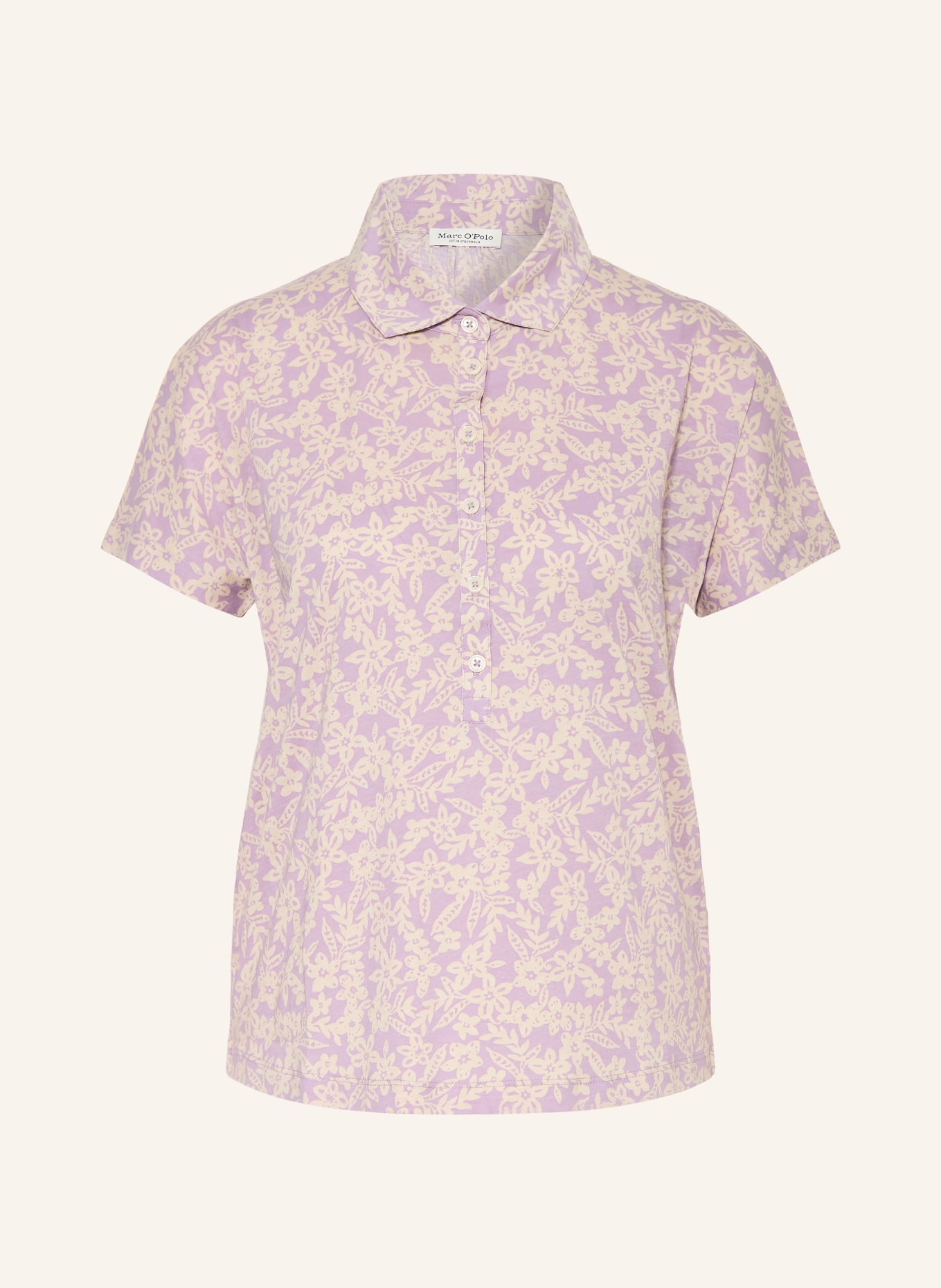 Marc O'Polo Jerseyová blůza: SVĚTLE FIALOVÁ / KRÉMOVÁ