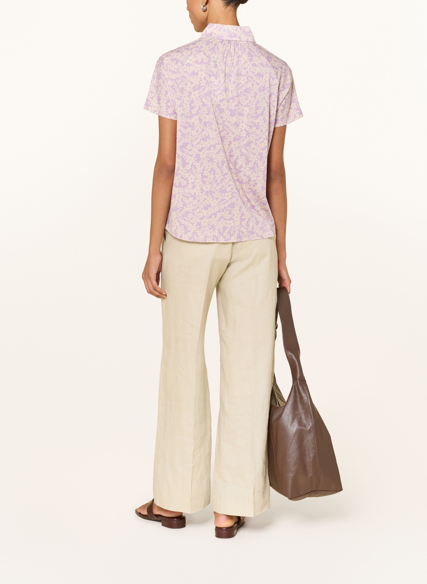 Marc O'Polo Jerseyová blůza: SVĚTLE FIALOVÁ / KRÉMOVÁ