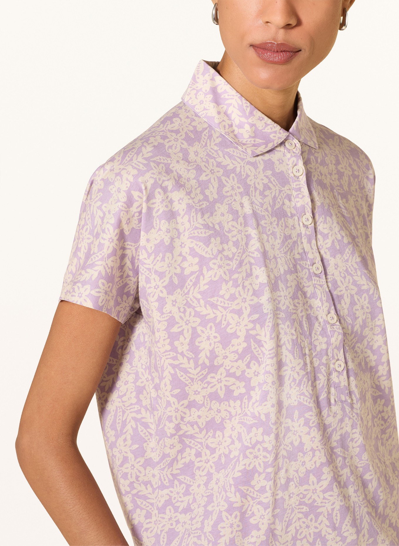 Marc O'Polo Jerseyová blůza: SVĚTLE FIALOVÁ / KRÉMOVÁ