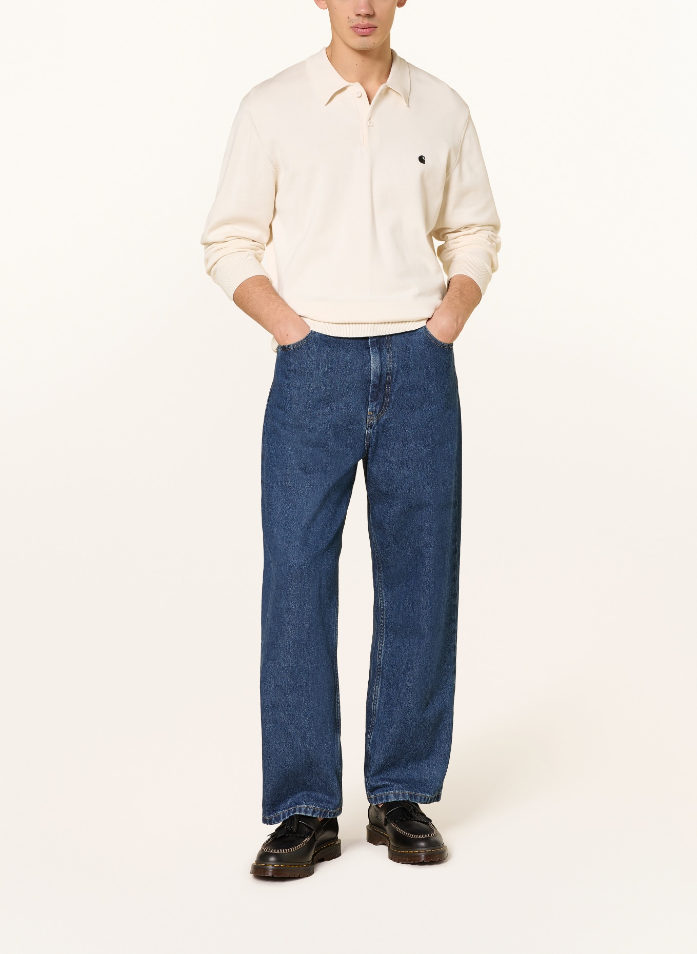 carhartt WIP Sweter polo MADISON: KREMOWY