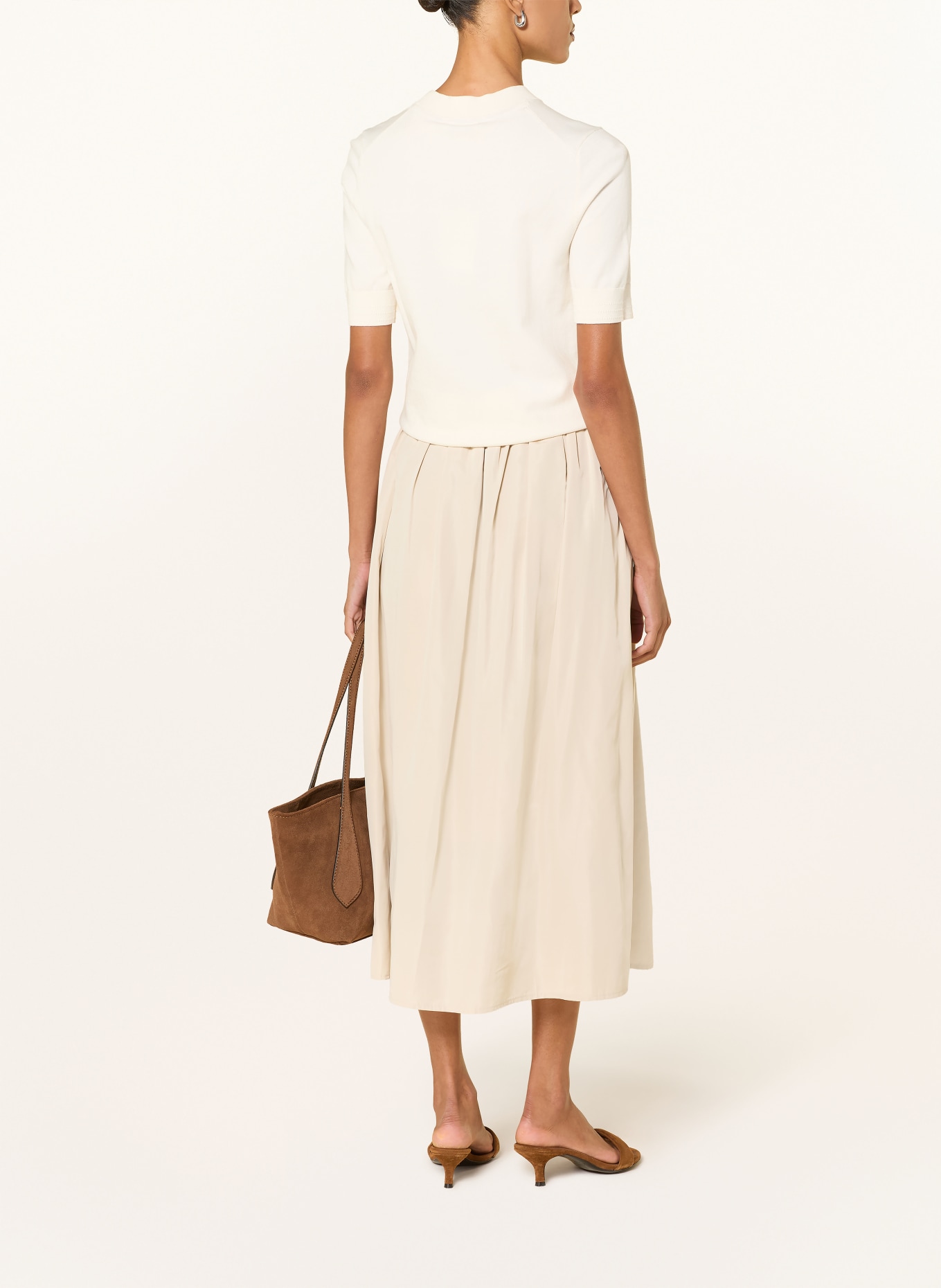 CARTOON Rock mit Plissees: CREME