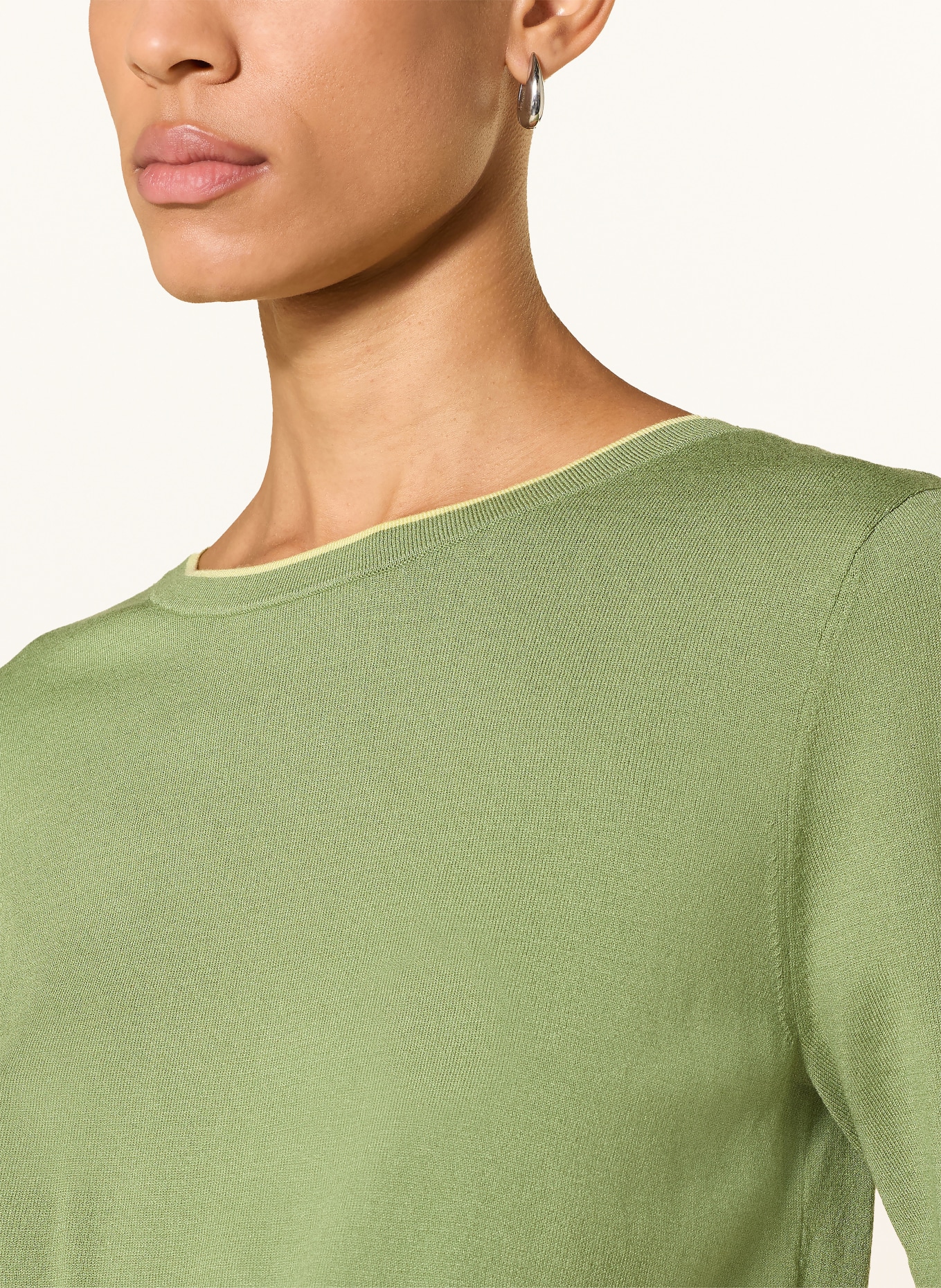 CARTOON Knit shirt: OLIVE / YELLOW