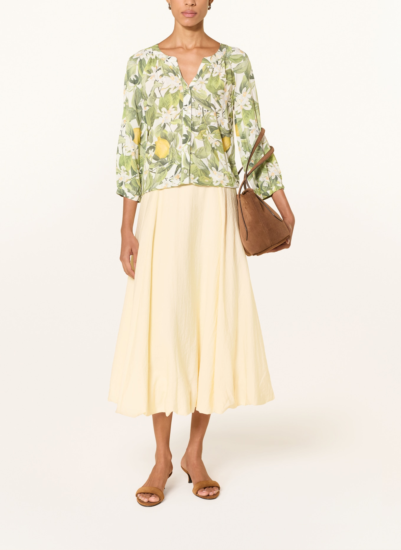 CARTOON Koszulka z rękawami 3/4: ZIELONY / ŻÓŁTY / BIAŁY