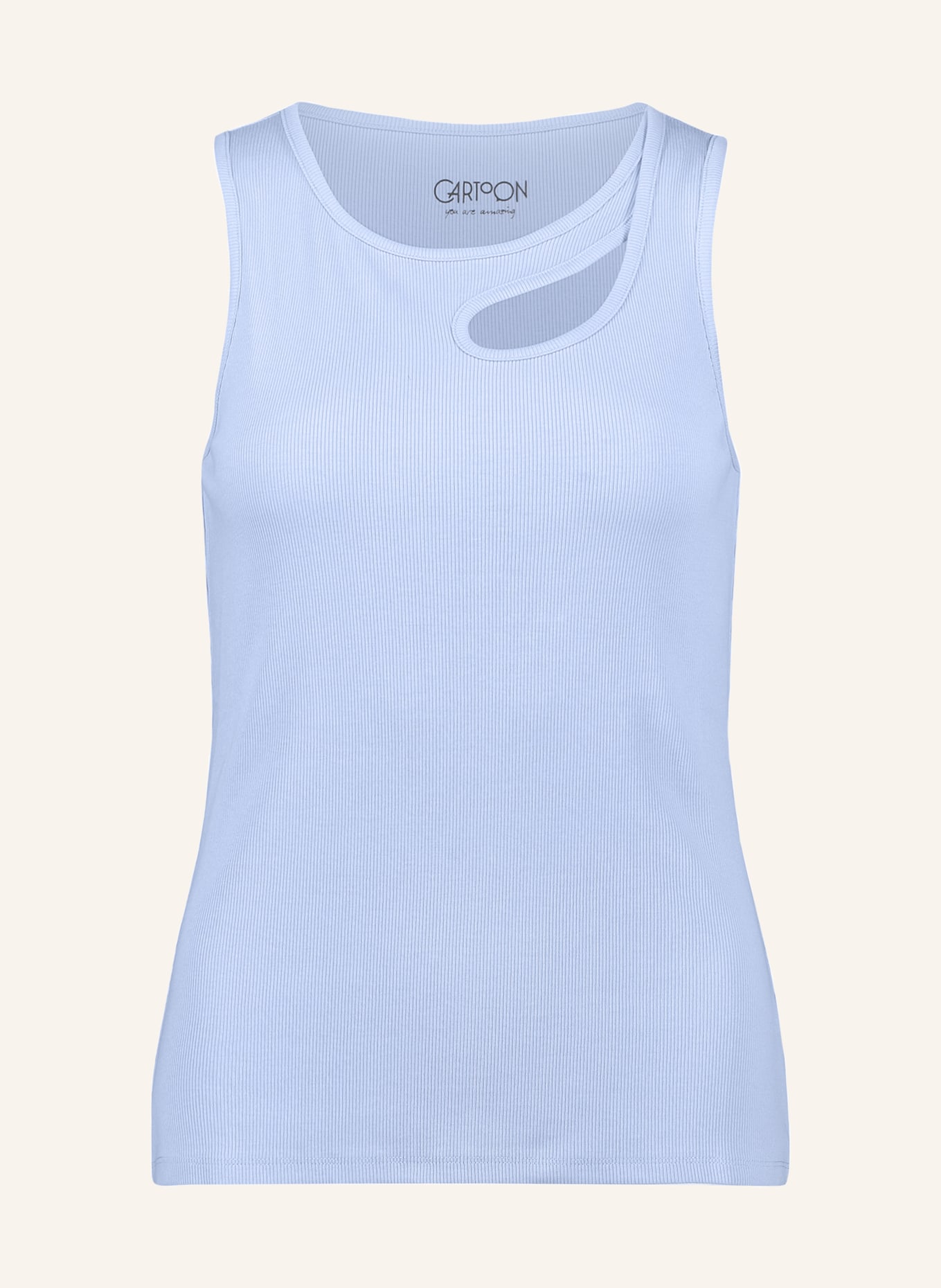 CARTOON Top mit Cut-out: HELLBLAU