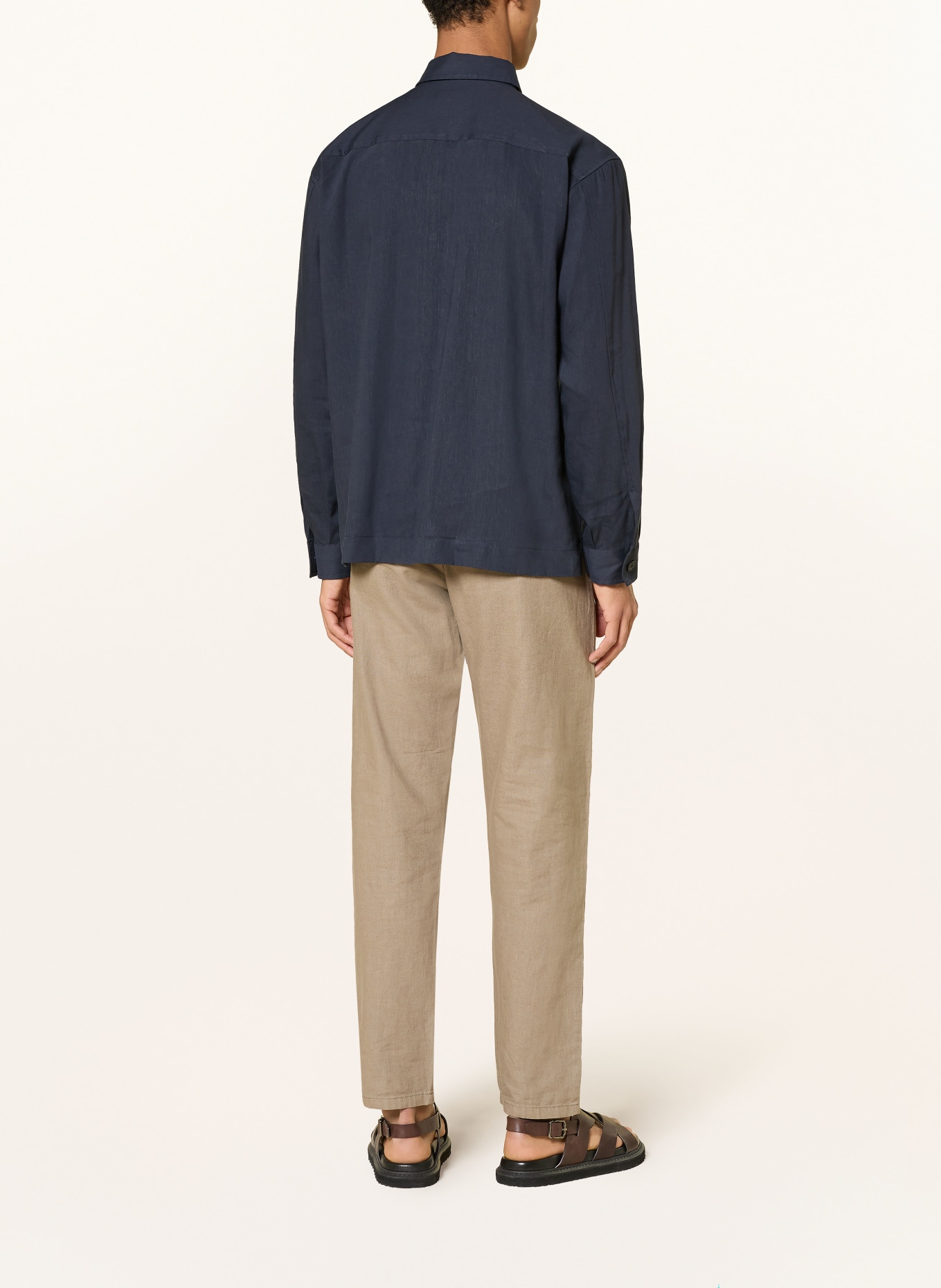 BOSS Hemd CAI Comfort Fit mit Leinen: DUNKELBLAU