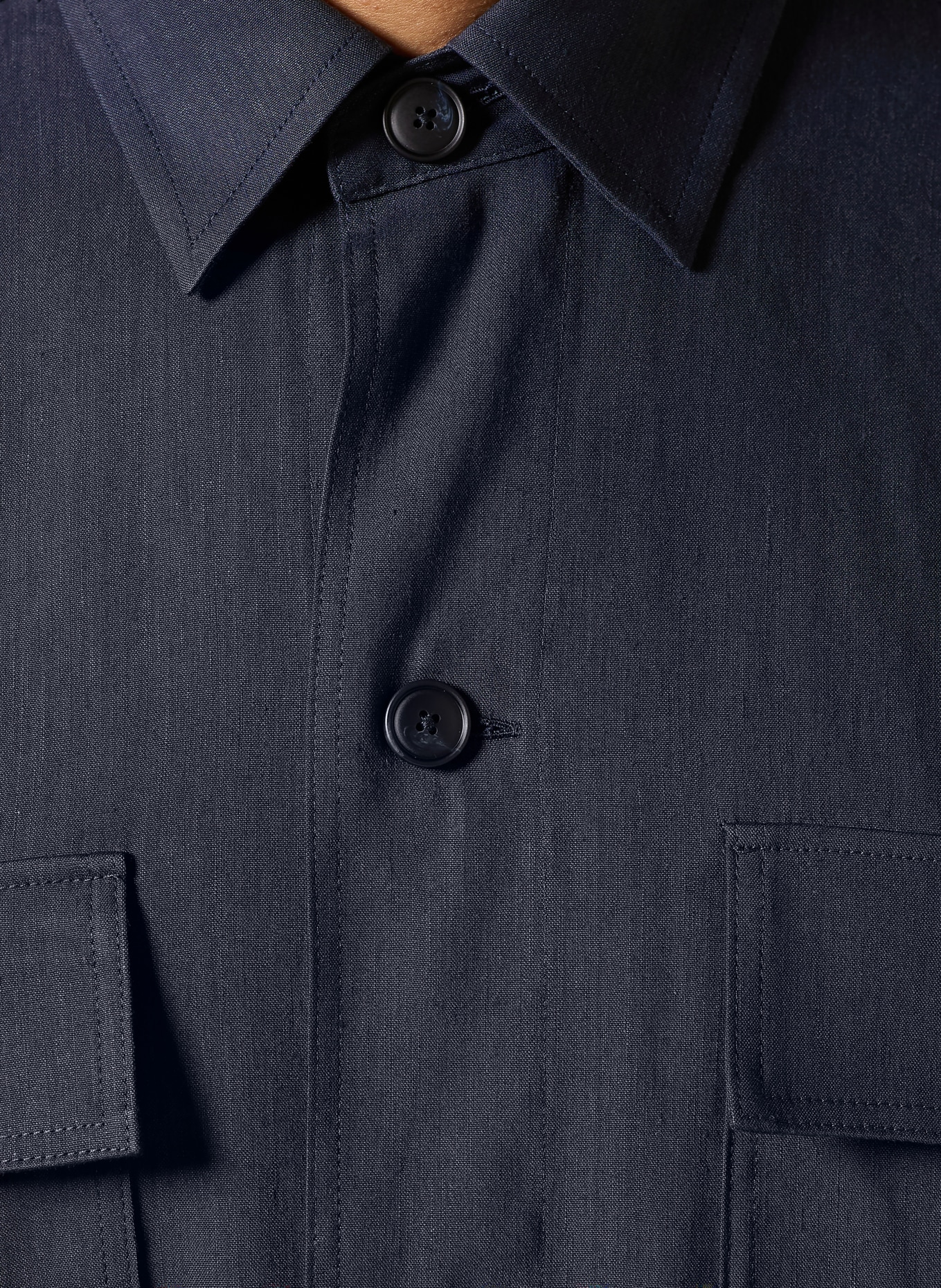 BOSS Hemd CAI Comfort Fit mit Leinen: DUNKELBLAU