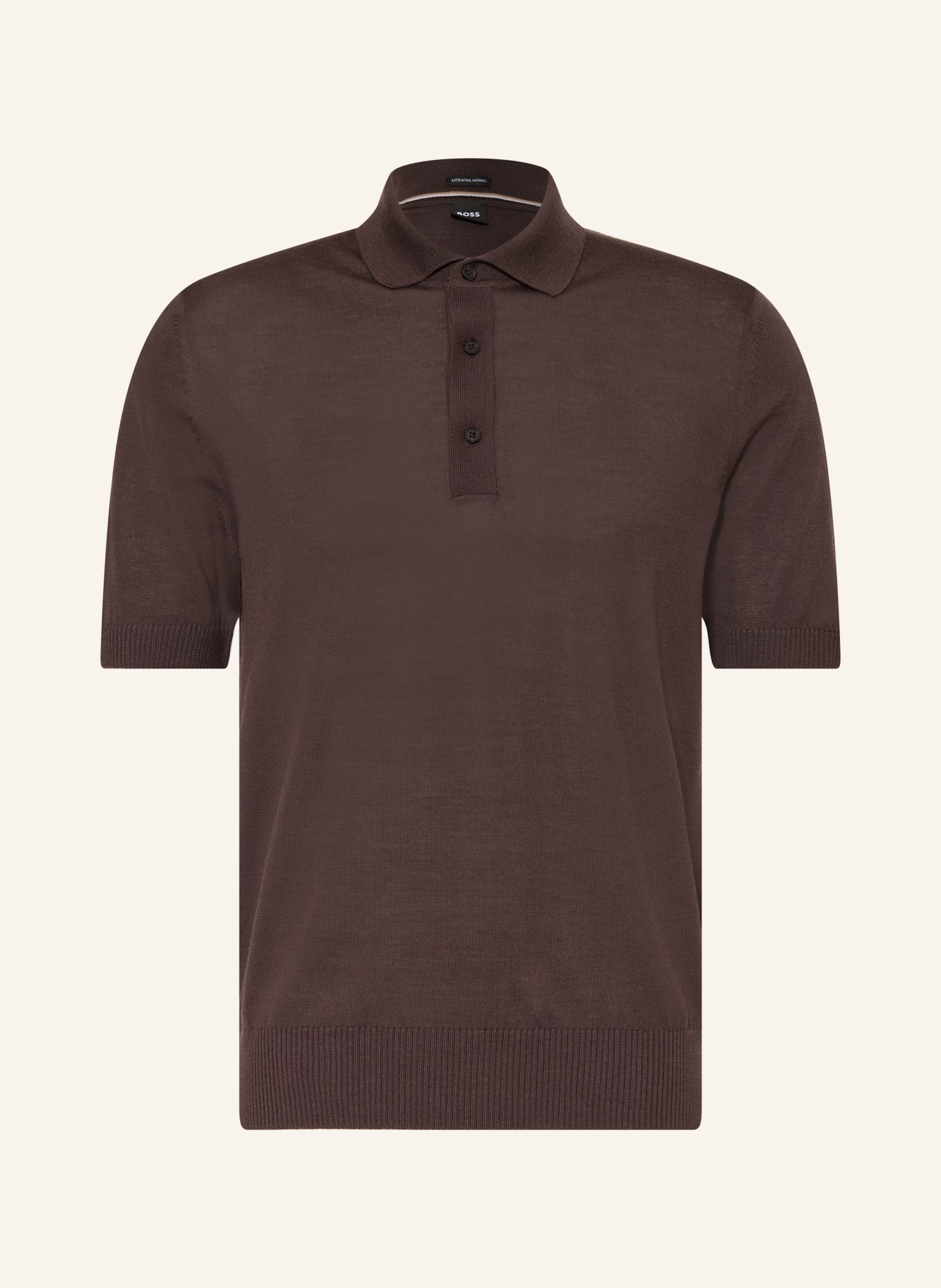 BOSS Strick-Poloshirt NOLANO: DUNKELBRAUN