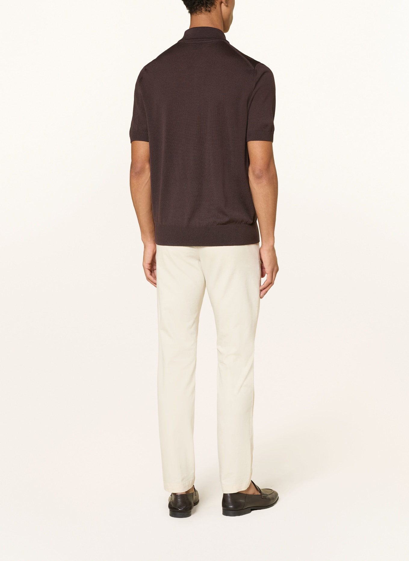 BOSS Strick-Poloshirt NOLANO: DUNKELBRAUN