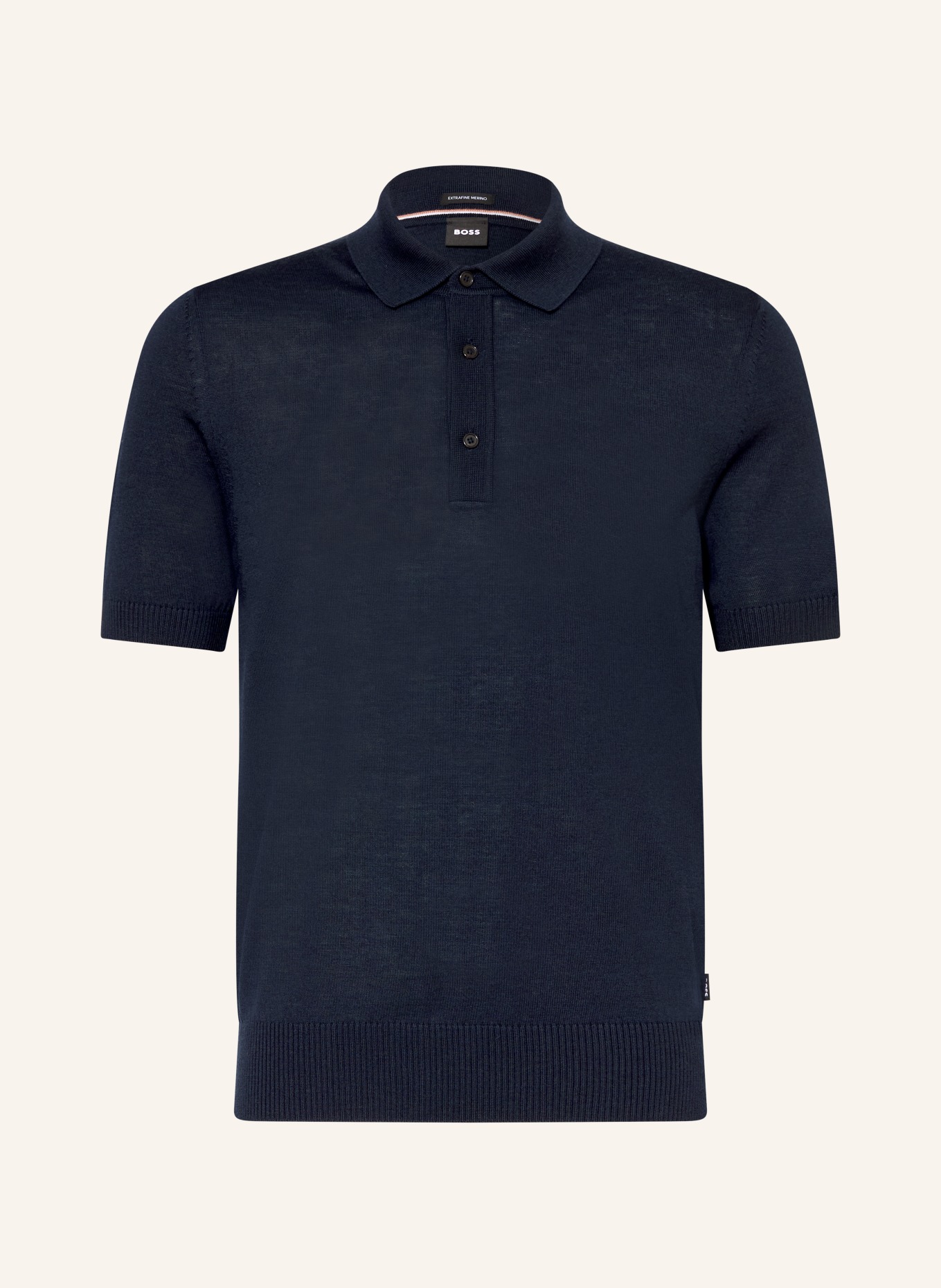 BOSS Strick-Poloshirt NOLANO: DUNKELBLAU