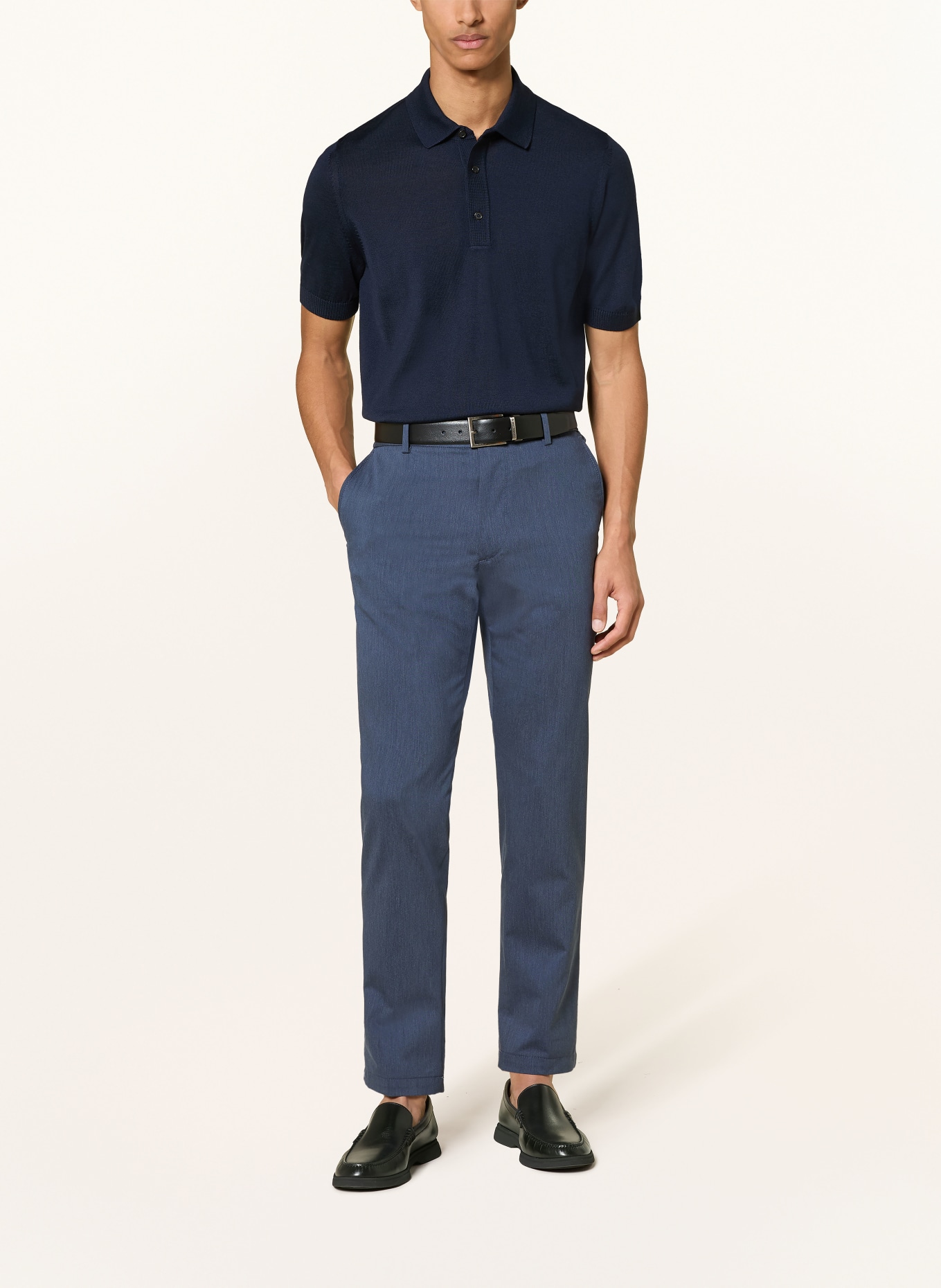 BOSS Strick-Poloshirt NOLANO: DUNKELBLAU