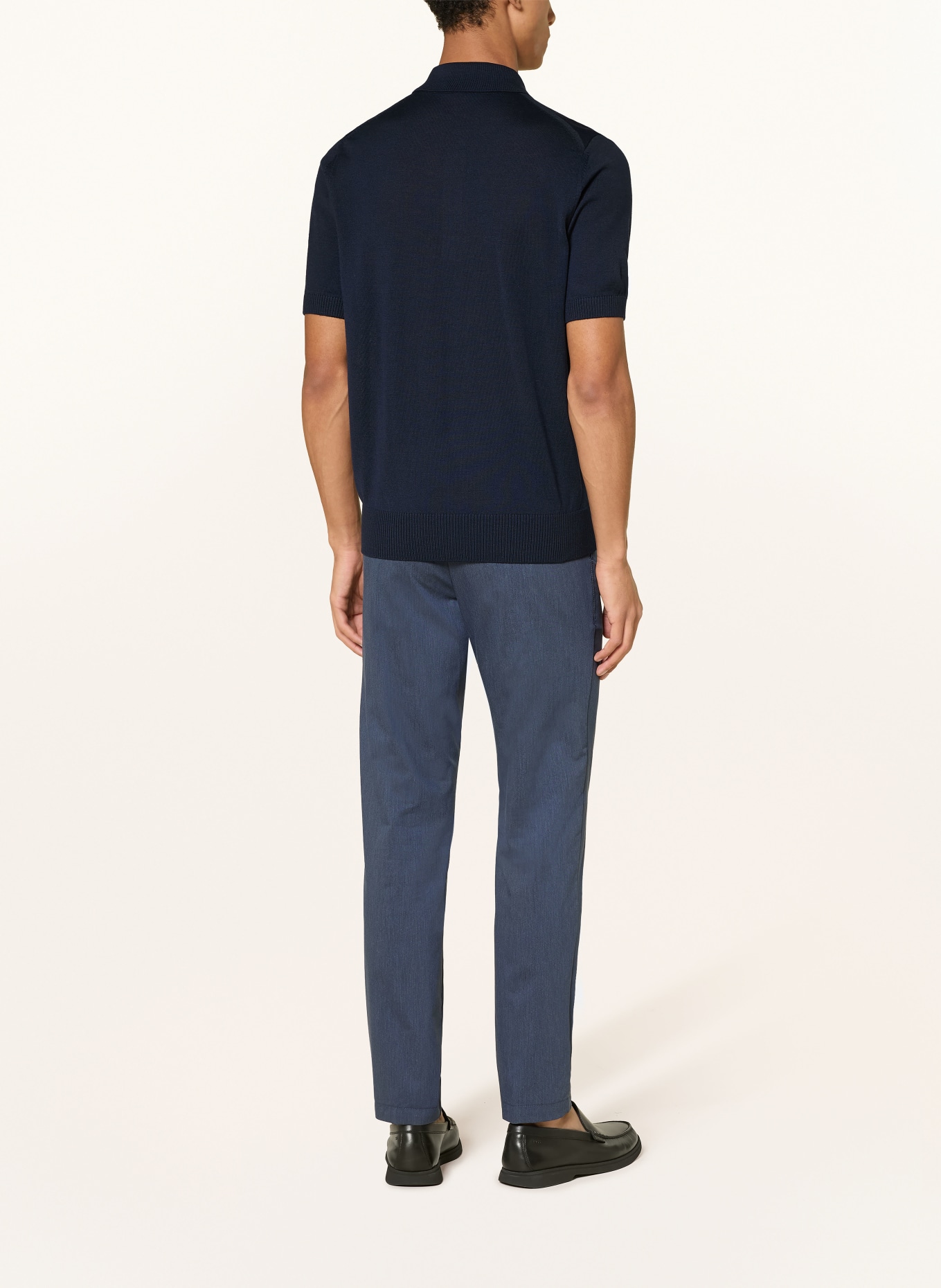 BOSS Strick-Poloshirt NOLANO: DUNKELBLAU