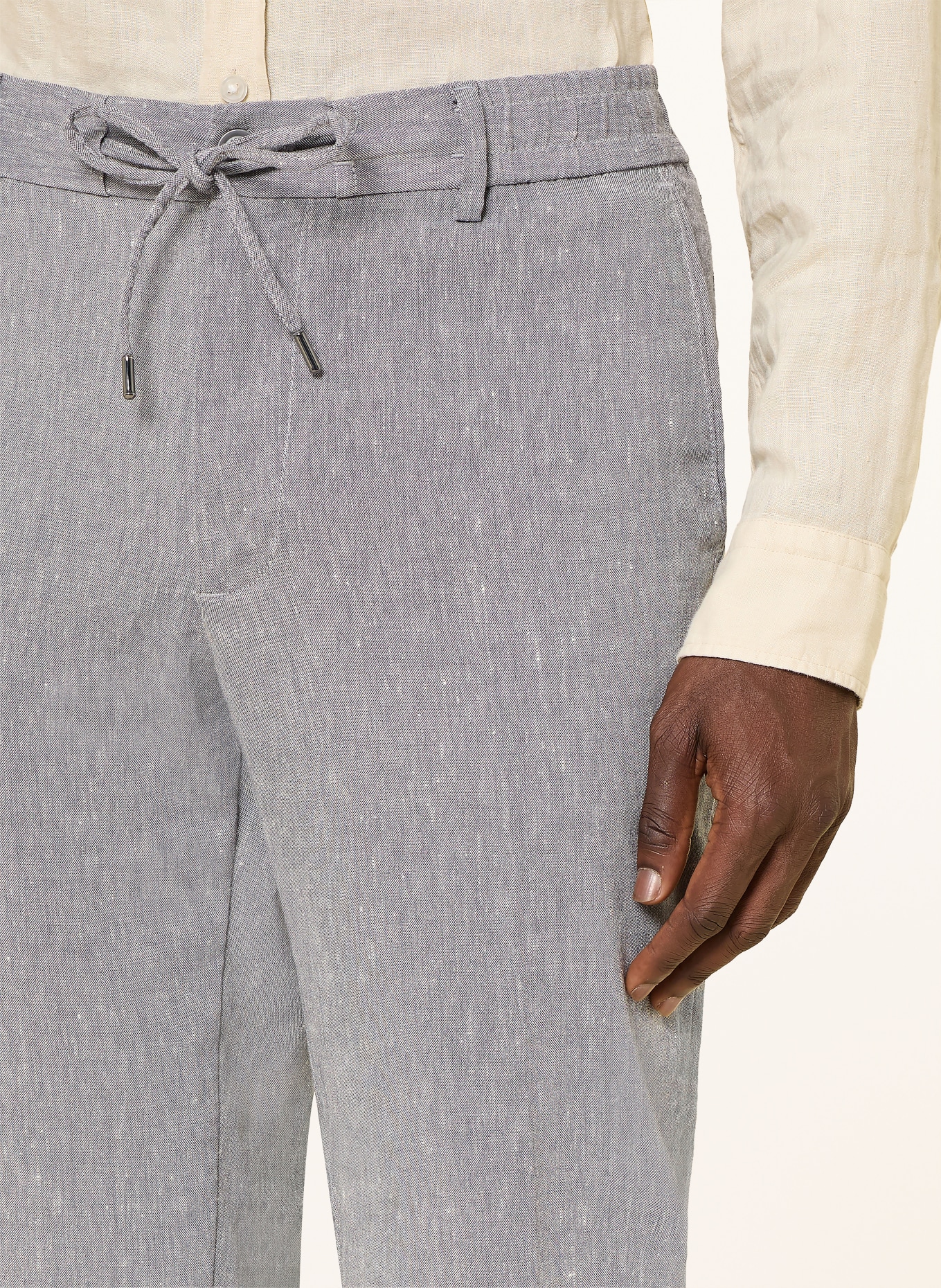 BOSS Hose KANE Extra Slim Fit mit Leinen: BLAUGRAU