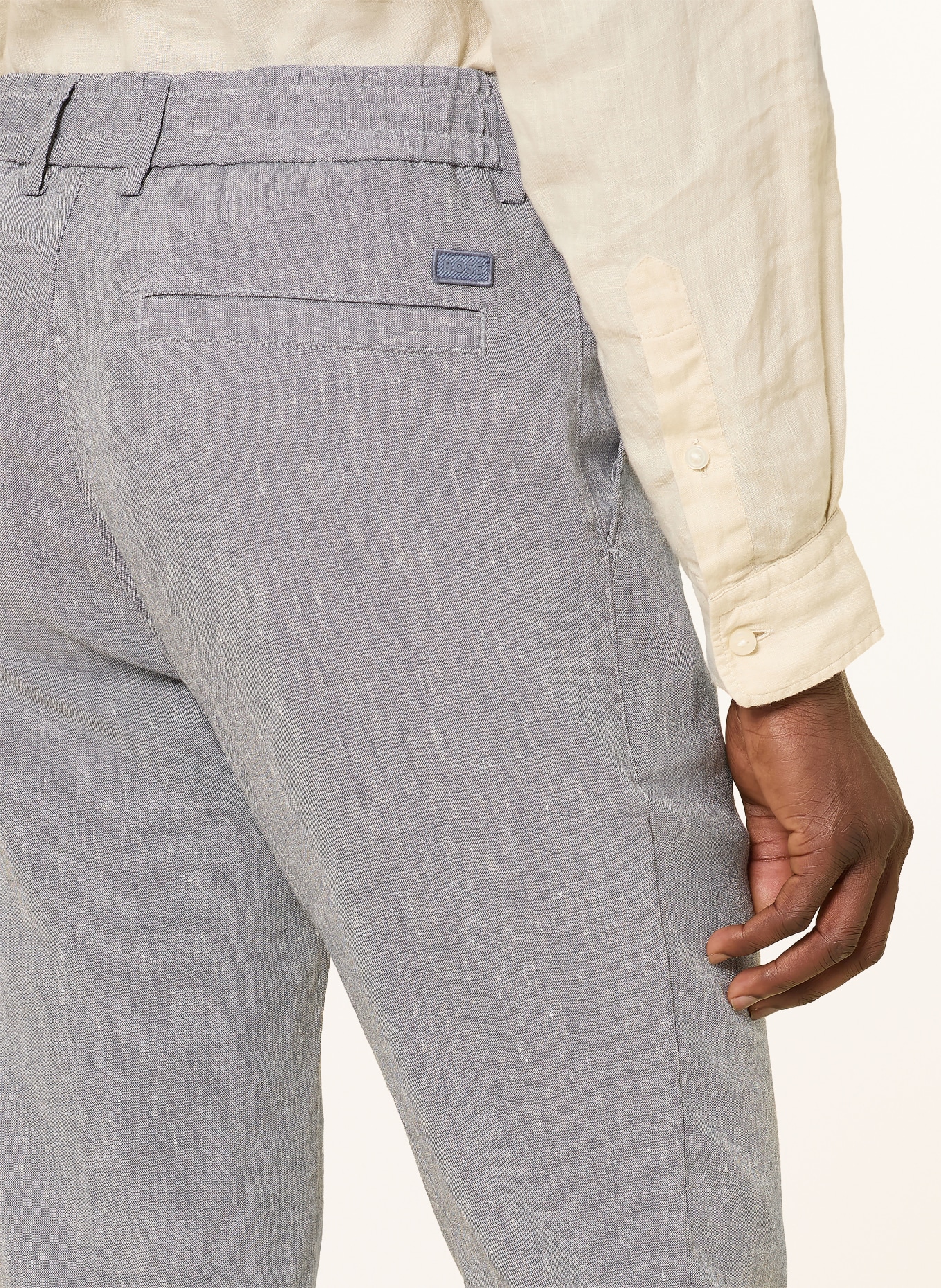 BOSS Hose KANE Extra Slim Fit mit Leinen: BLAUGRAU
