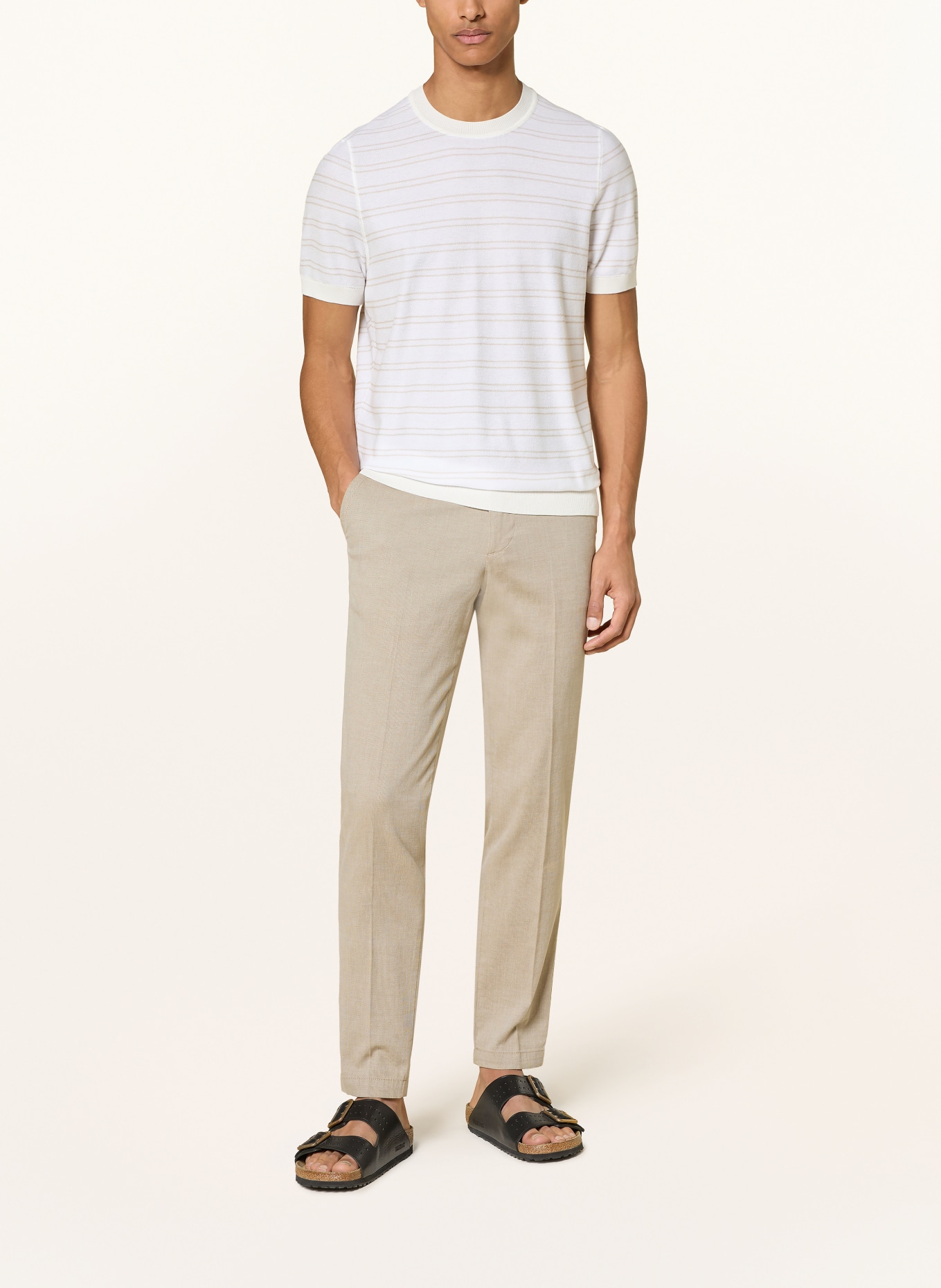 BOSS NALON Knit Sweatshirt: WHITE / BEIGE