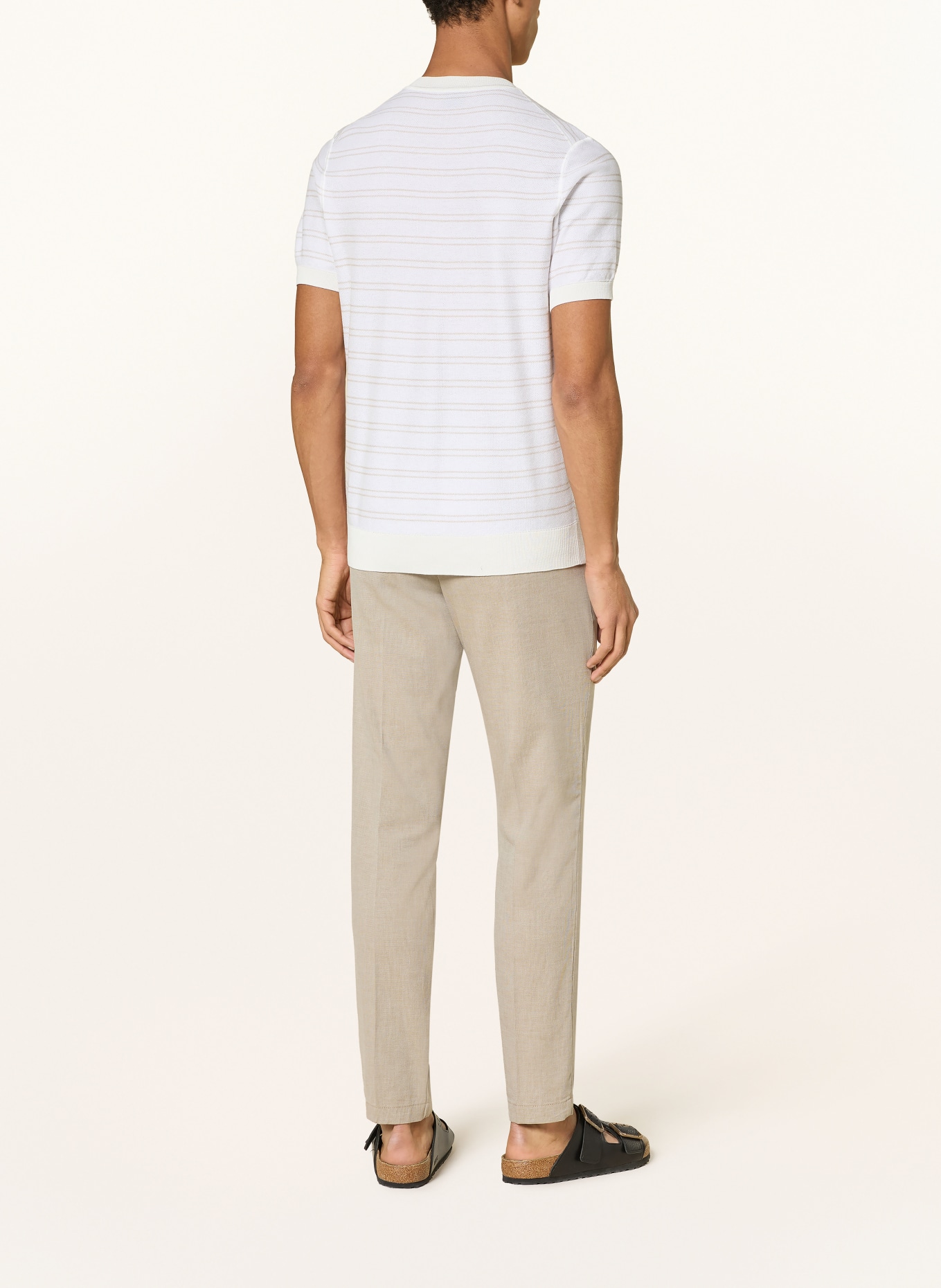 BOSS NALON Knit Sweatshirt: WHITE / BEIGE