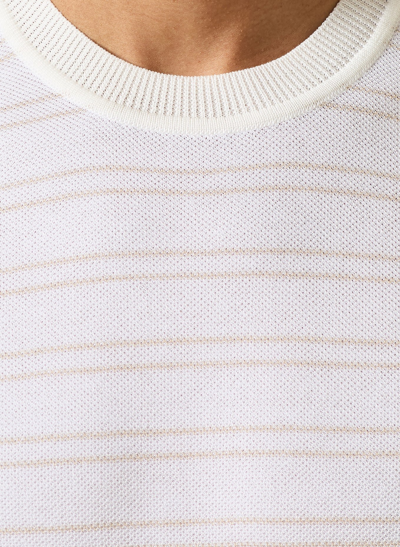 BOSS NALON Knit Sweatshirt: WHITE / BEIGE