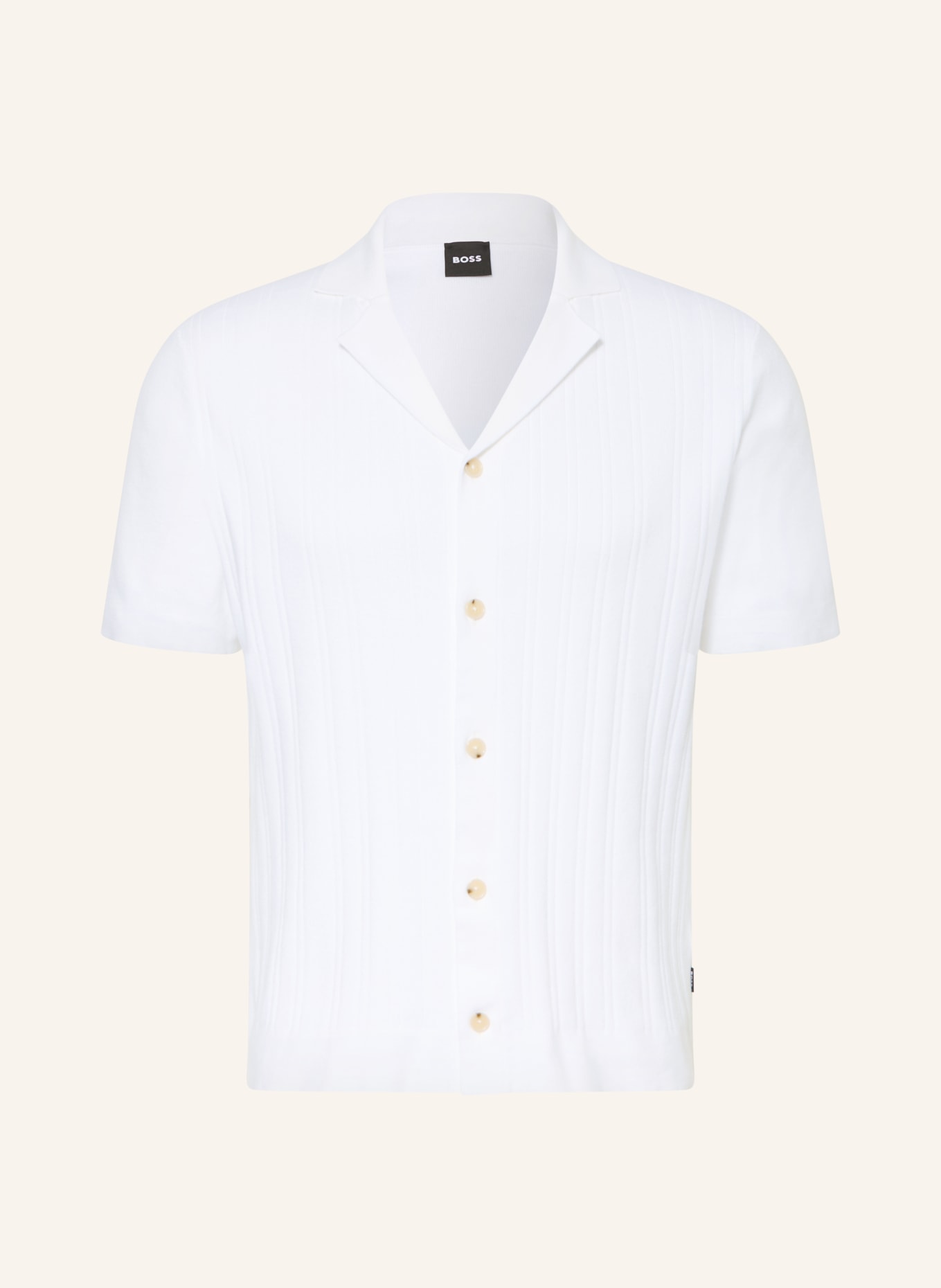 BOSS NERI Slim Fit Knit Shirt: WHITE