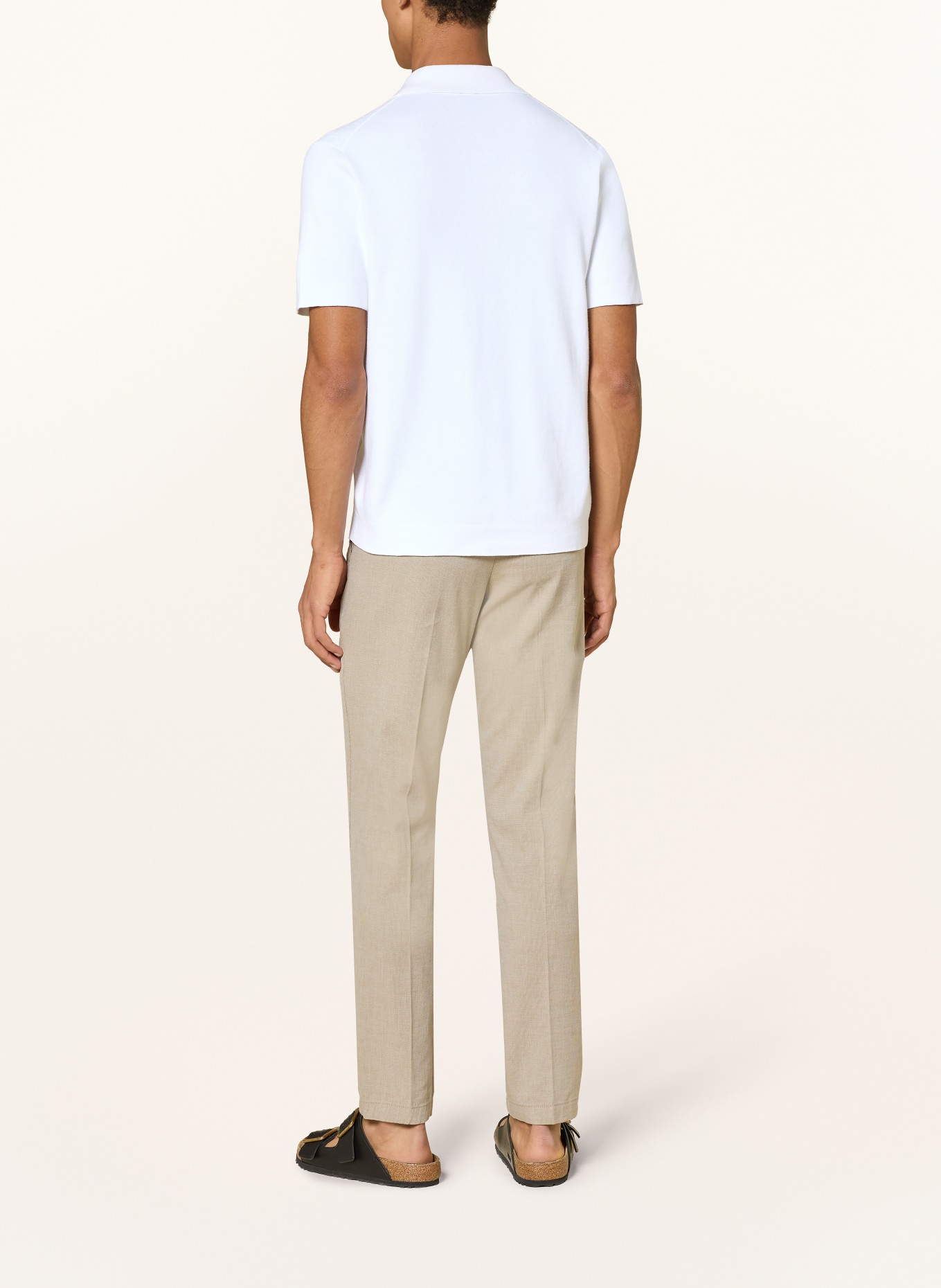 BOSS NERI Slim Fit Knit Shirt: WHITE