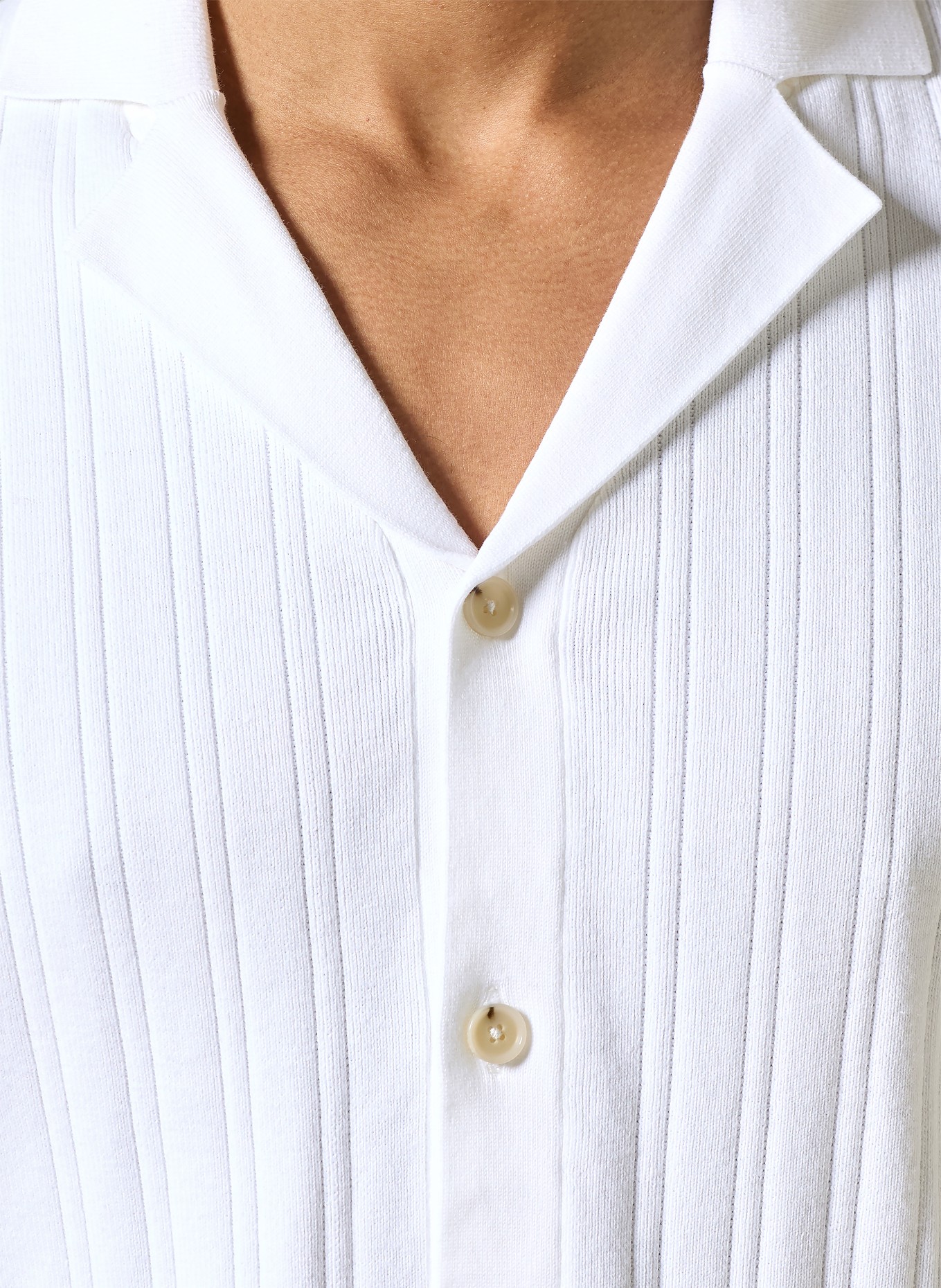 BOSS NERI Slim Fit Knit Shirt: WHITE