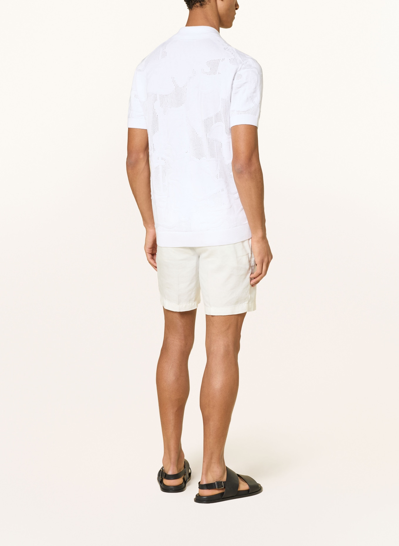 BOSS Strick-Resorthemd NOY Slim Fit: WEISS