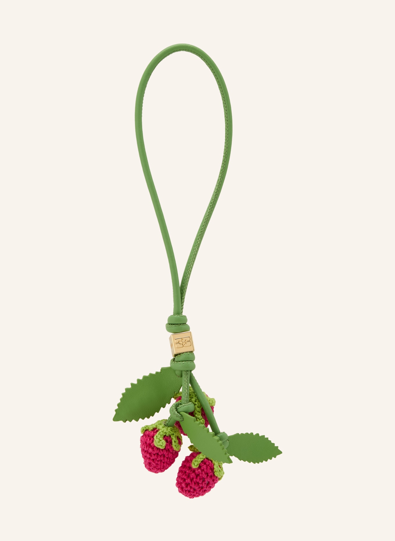 GANNI Tassenhanger: GROEN / ROZE