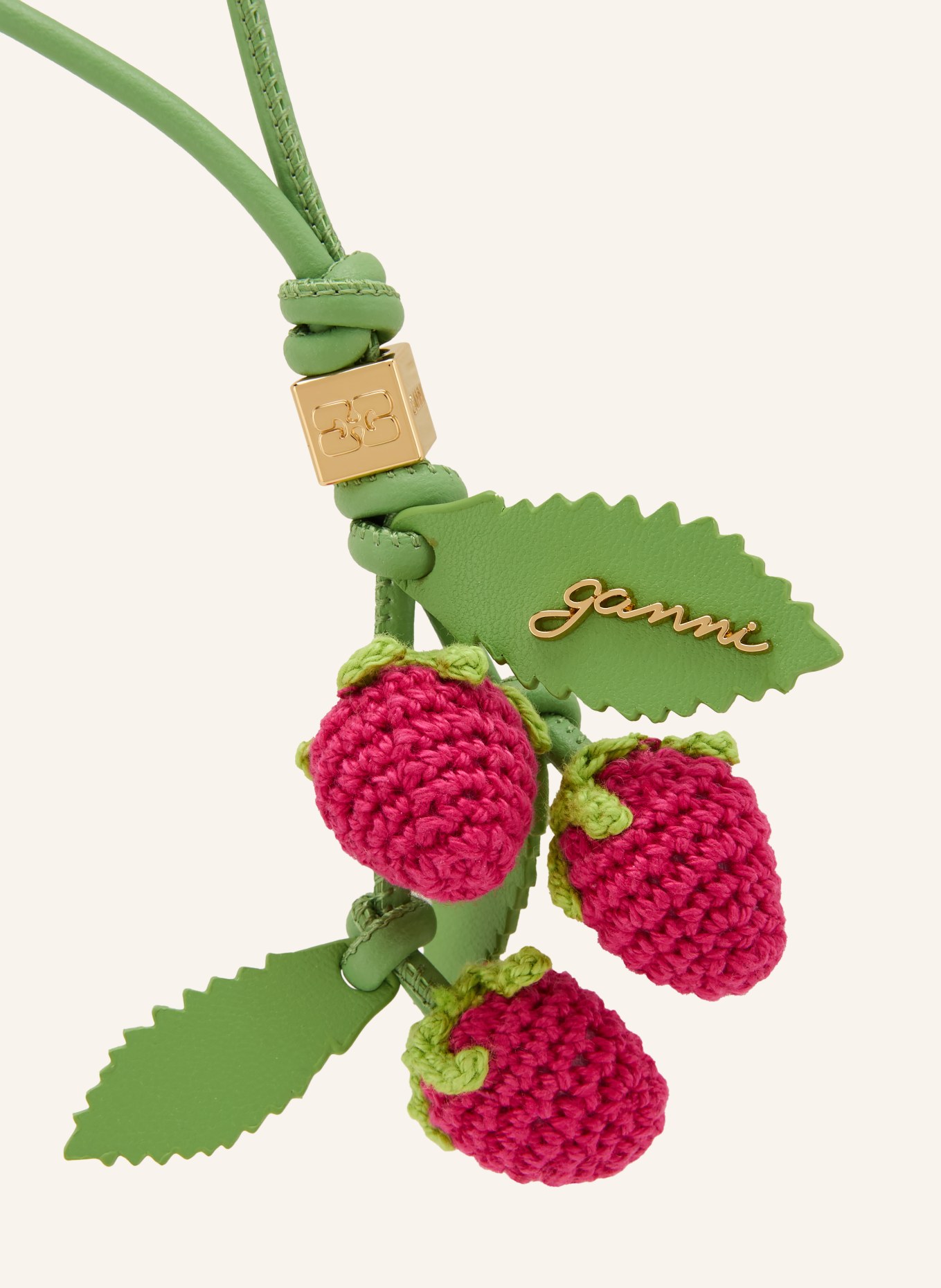 GANNI Tassenhanger: GROEN / ROZE