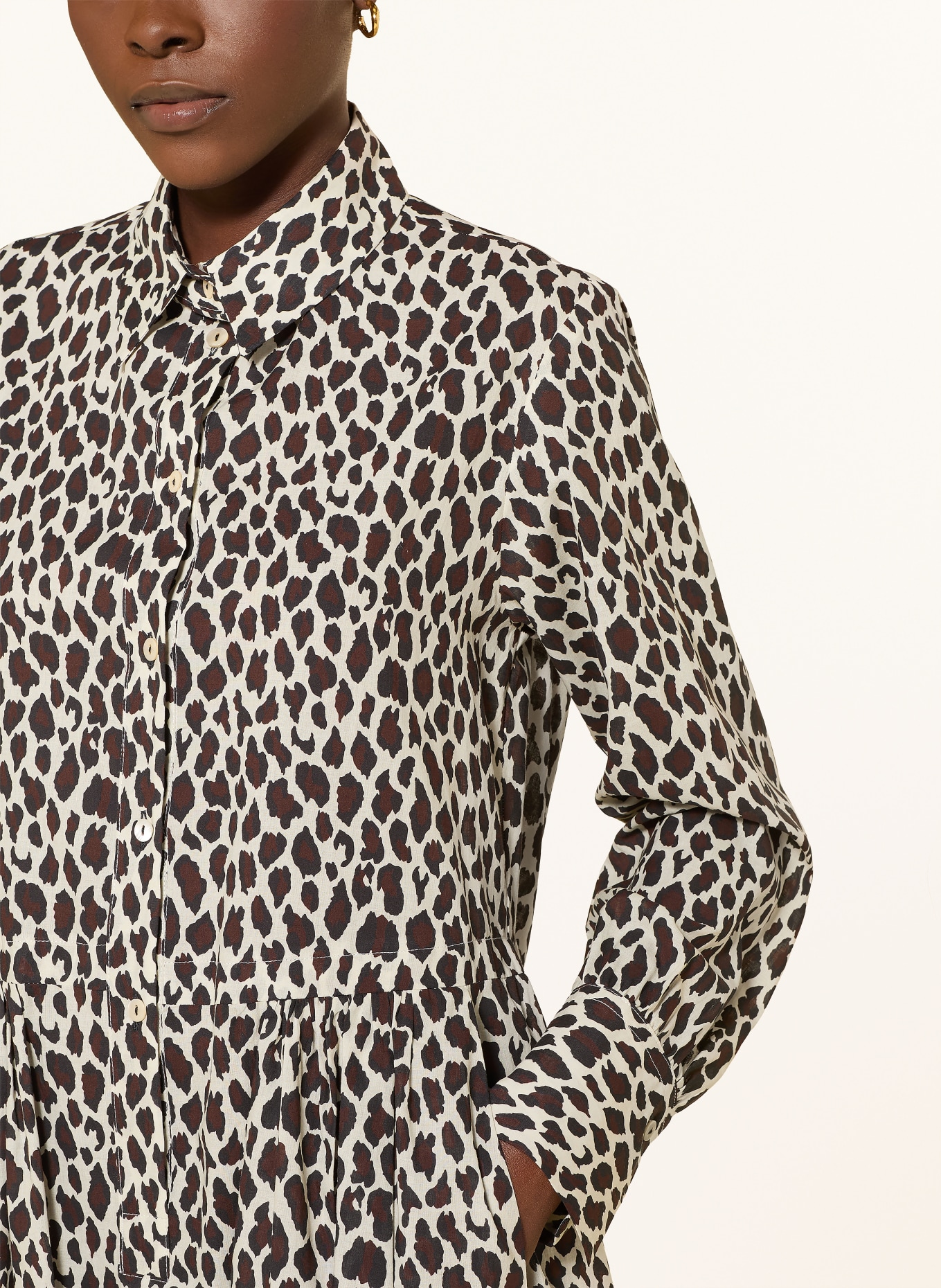 lilienfels šaty ve stylu košile: TMAVĚ HNĚDÁ / BÉŽOVÁ / ČERNÁ