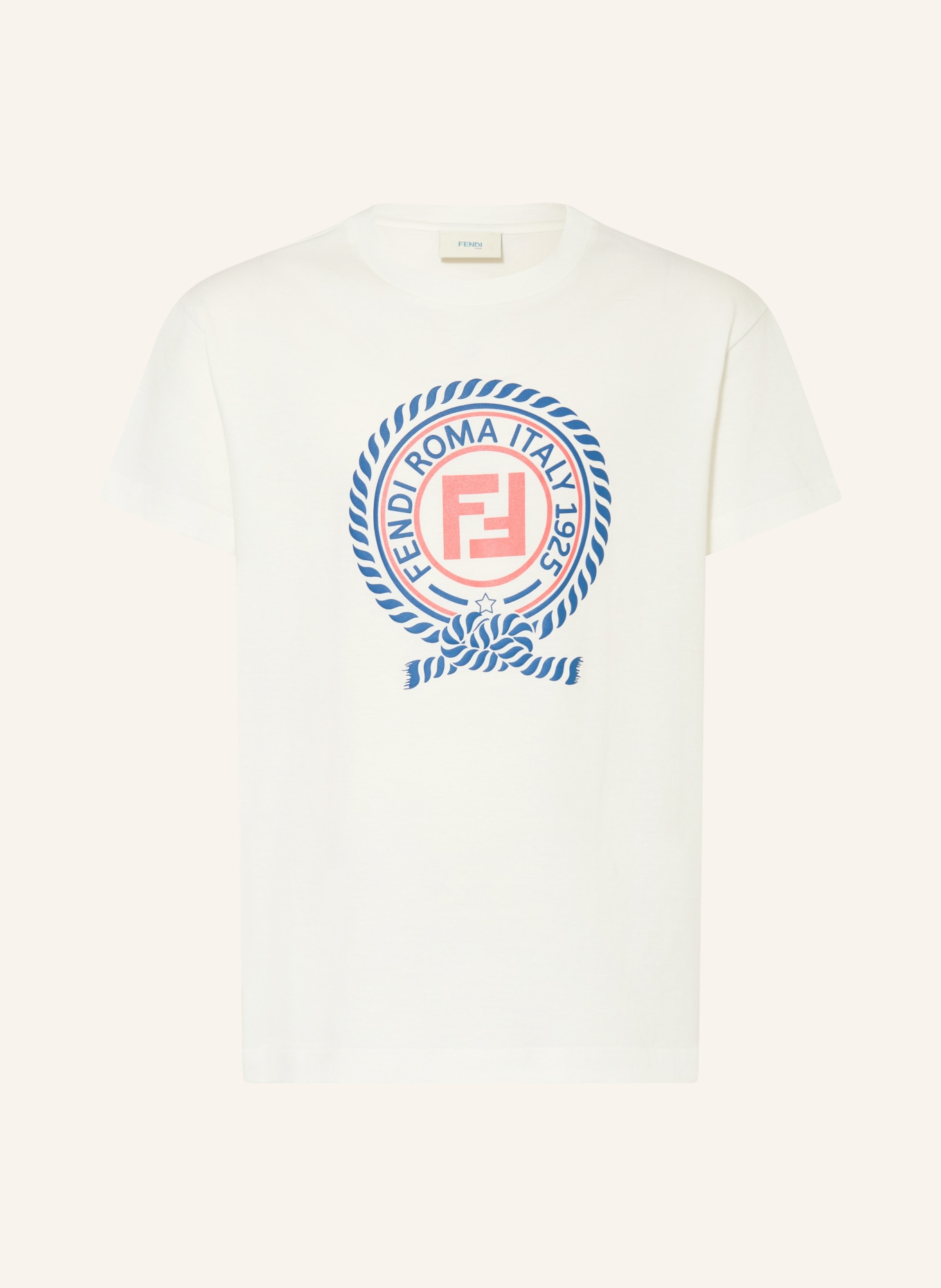 FENDI T-shirt: WIT / ROOD / BLAUW