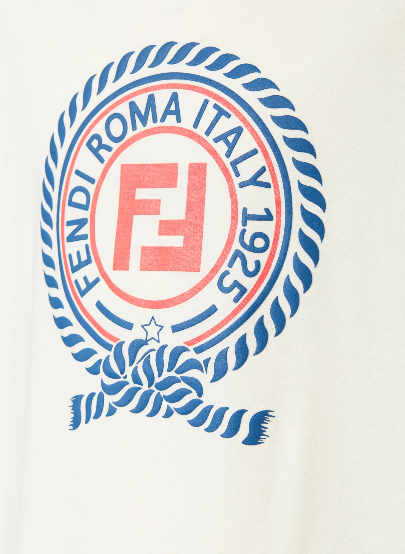 FENDI T-shirt: WIT / ROOD / BLAUW