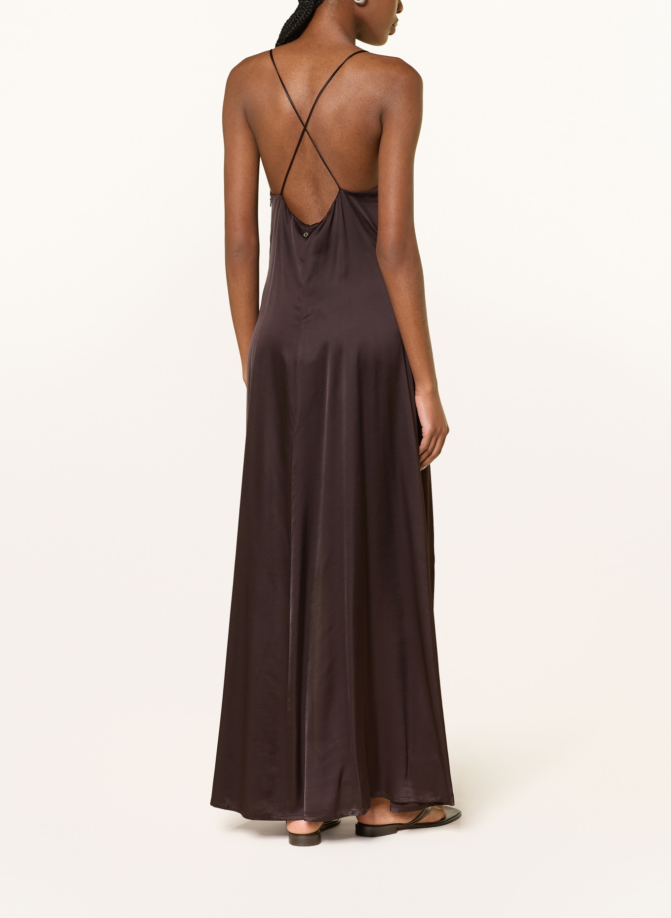 ottod'ame Satijnen jurk: MARRON FONCÉ