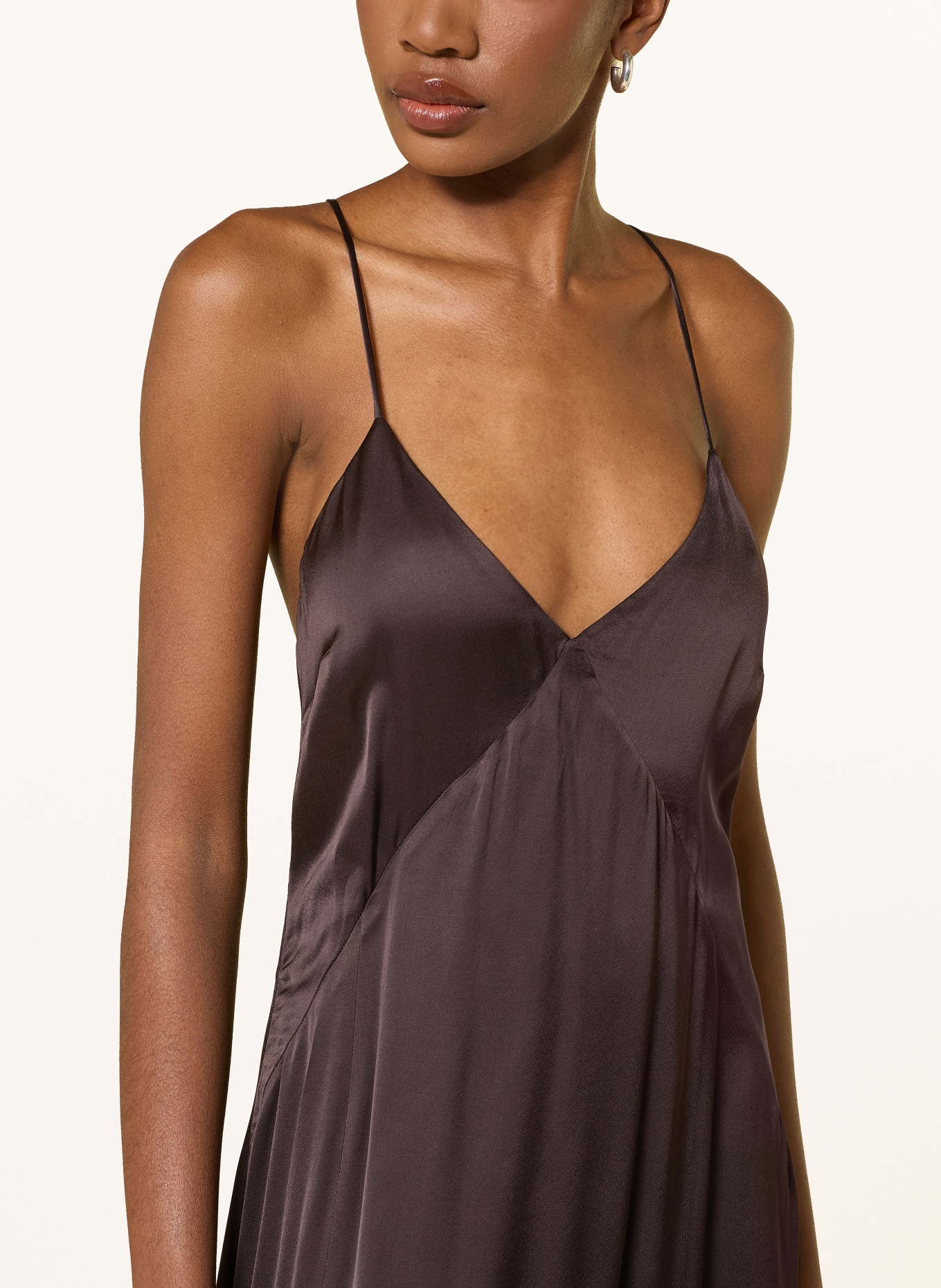 ottod'ame Satijnen jurk: MARRON FONCÉ