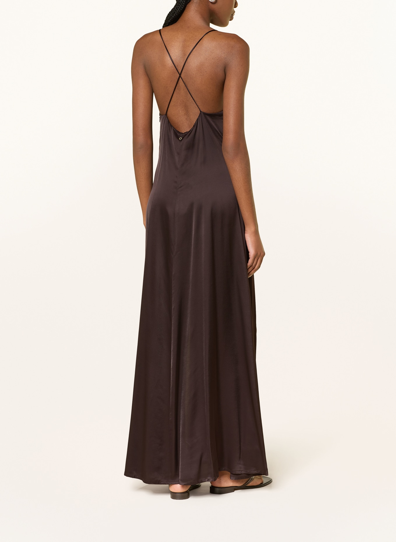 ottod'ame Satinkleid: DUNKELBRAUN