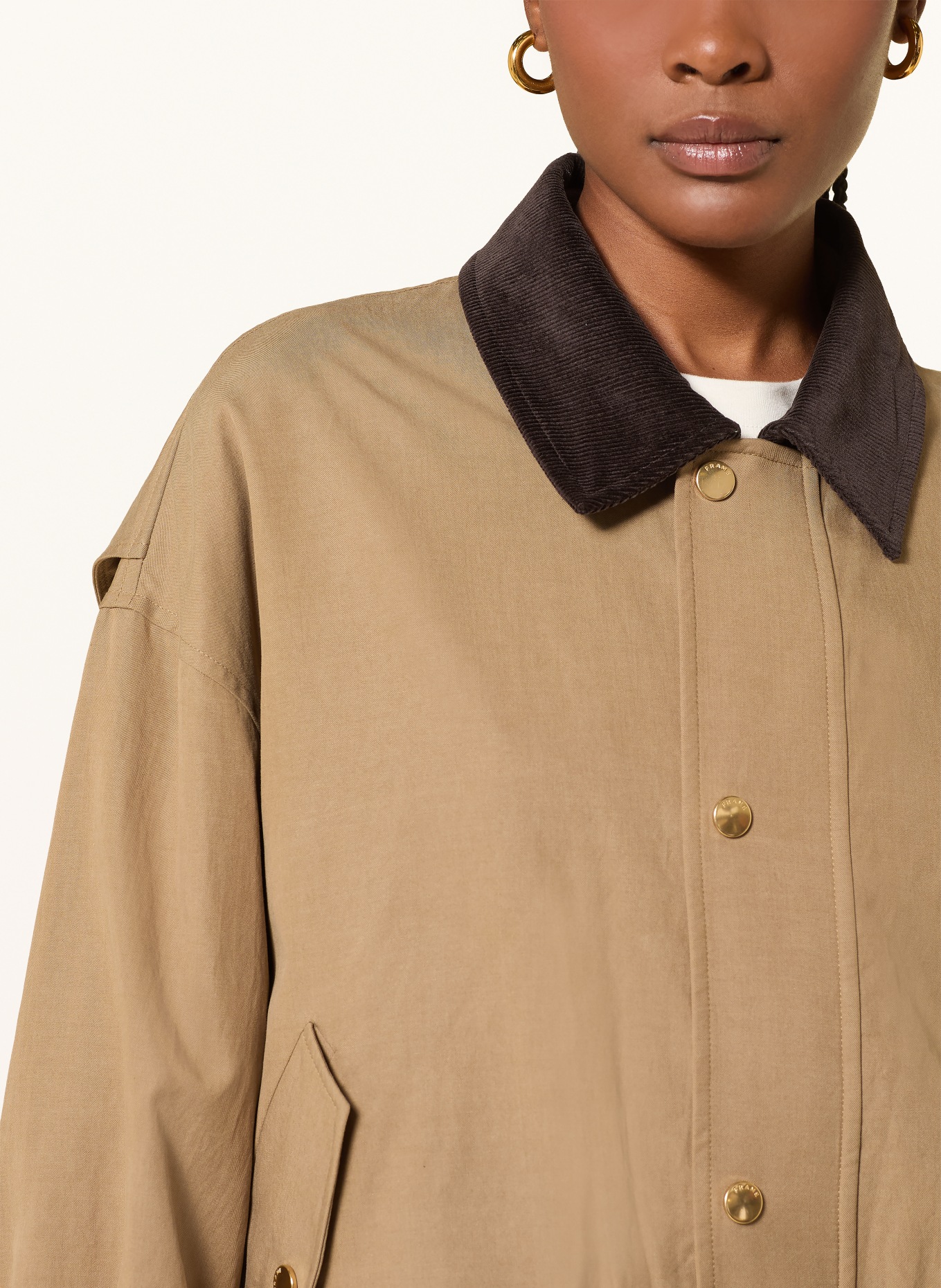 FRAME kurtka: CAMELOWY / CIEMNOBRĄZOWY