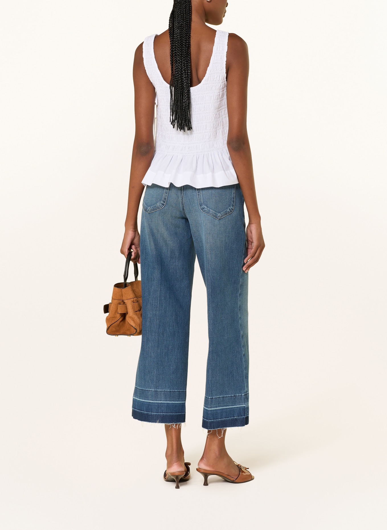GOOD AMERICAN Cropped Jeans SOFT TECH GOOD WAIST PALAZZO: 1213 Indigo