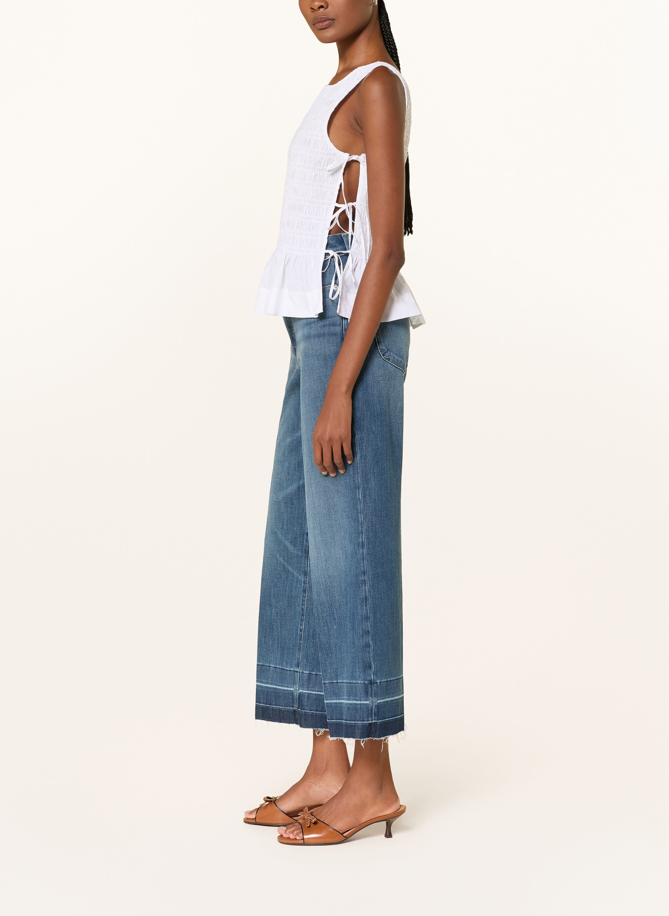 GOOD AMERICAN Cropped Jeans SOFT TECH GOOD WAIST PALAZZO: 1213 Indigo