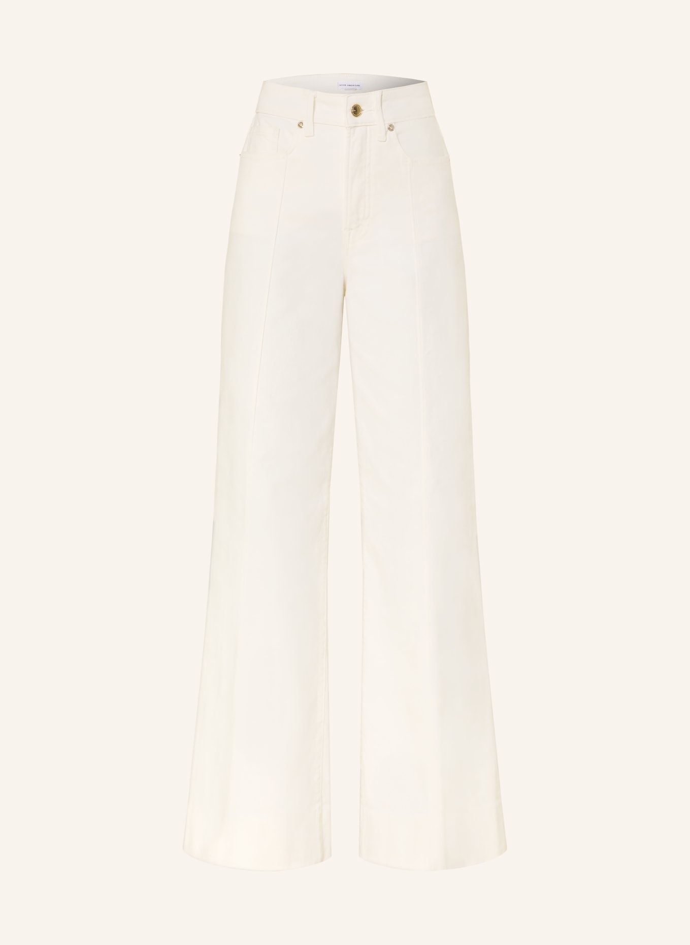 GOOD AMERICAN Wide Leg Jeans GOOD WAIST PALAZZO: CTW1 Cotton White