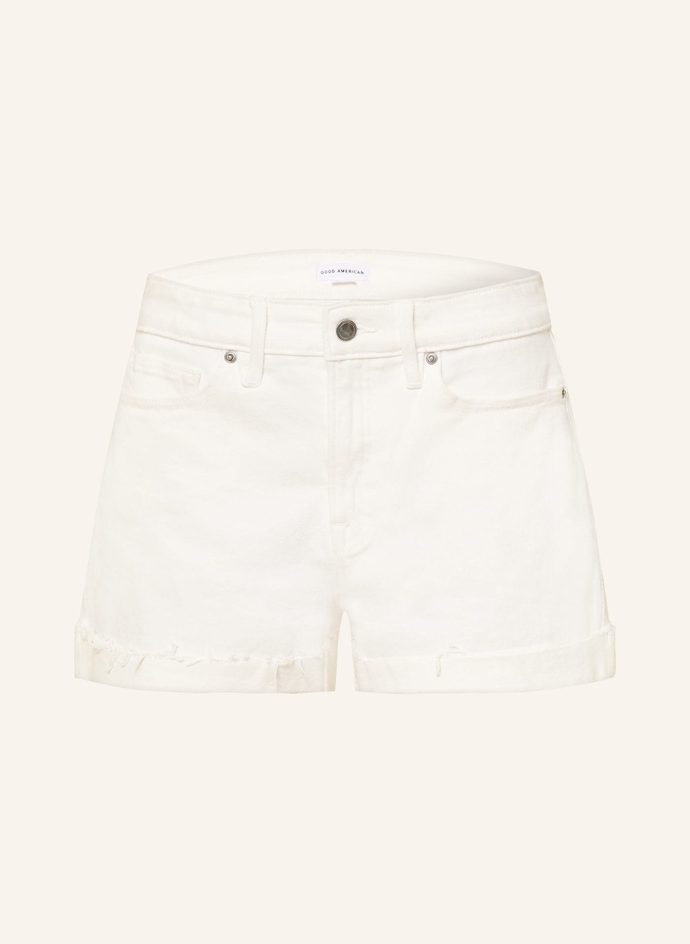 GOOD AMERICAN Jeansshorts GOOD GIRLFRIEND: 001 WHITE