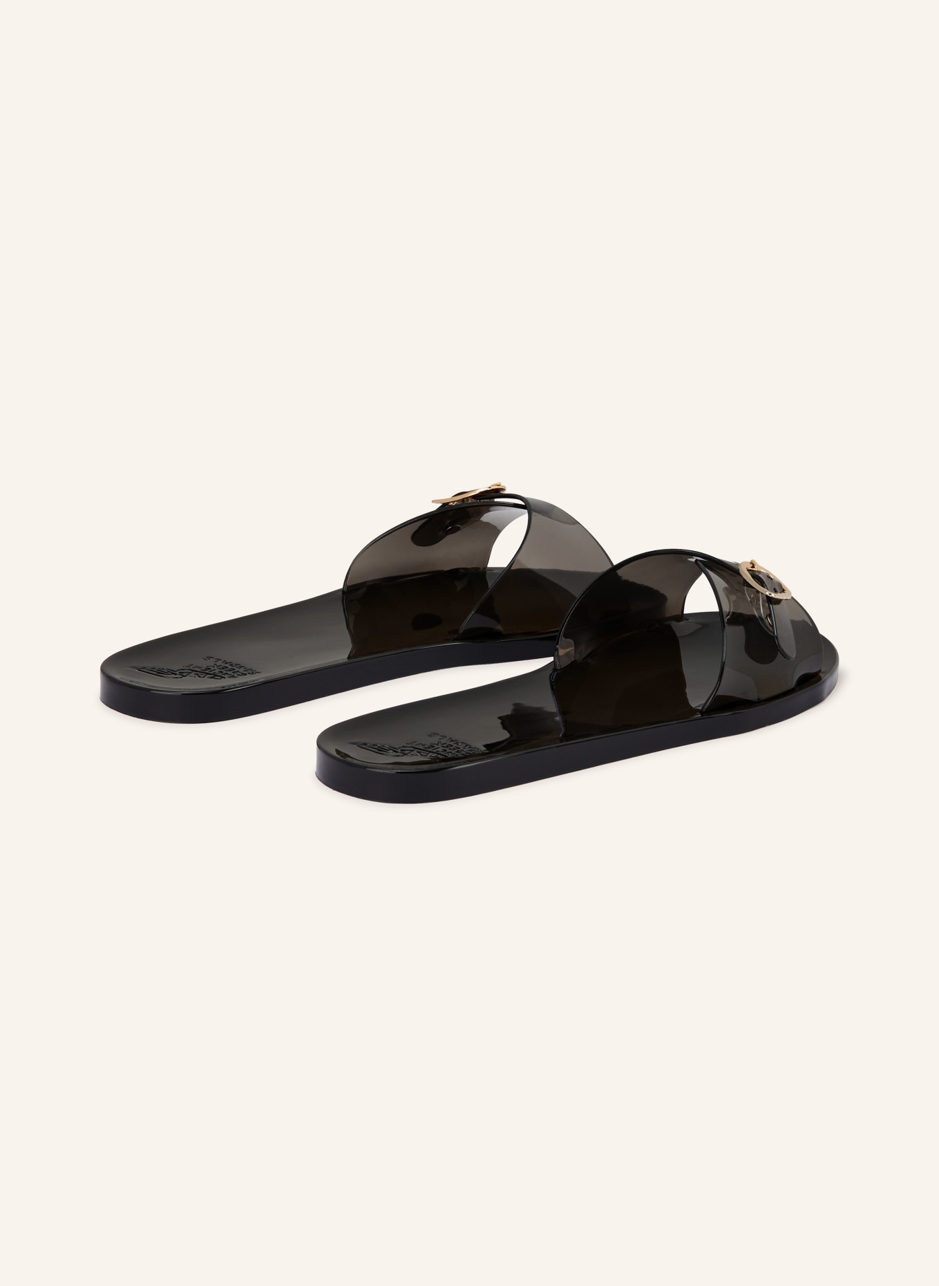 ANCIENT GREEK SANDALS Mules FILIA JELLY: NOIR / OR