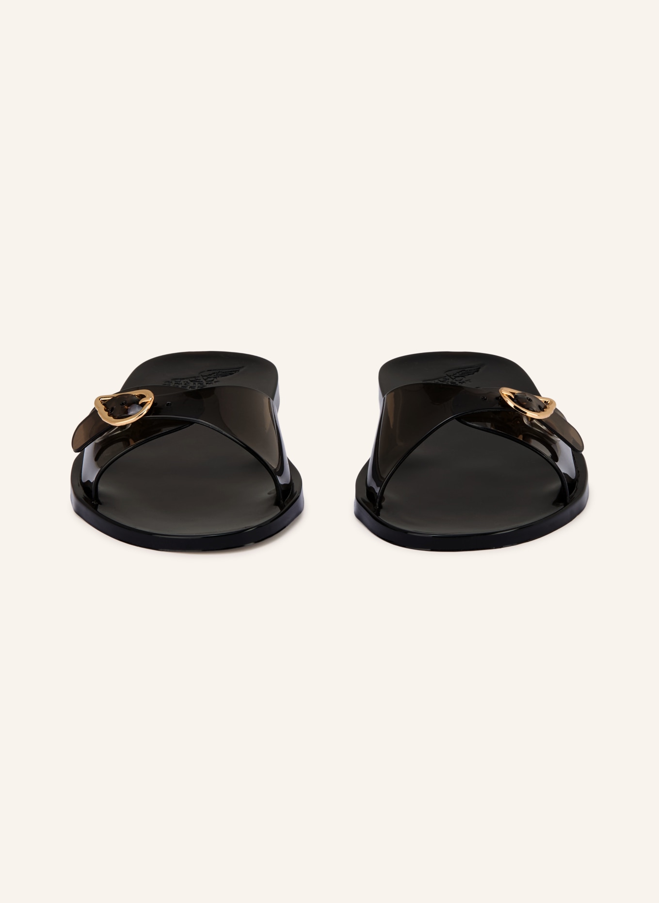 ANCIENT GREEK SANDALS Mules FILIA JELLY: NOIR / OR