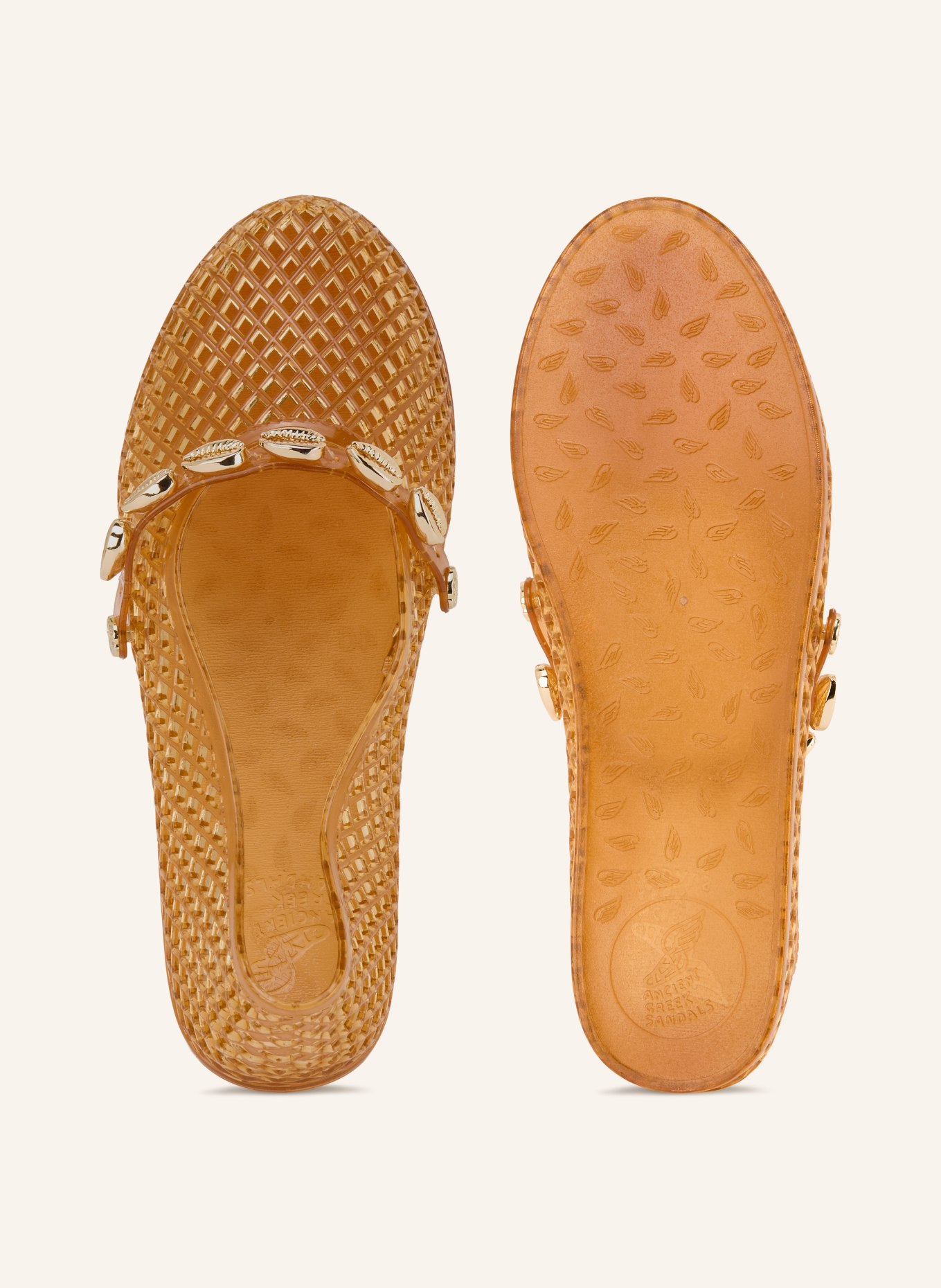 ANCIENT GREEK SANDALS Mary-Jane-Ballerinas IRO SHELLS: HELLBRAUN / GOLD