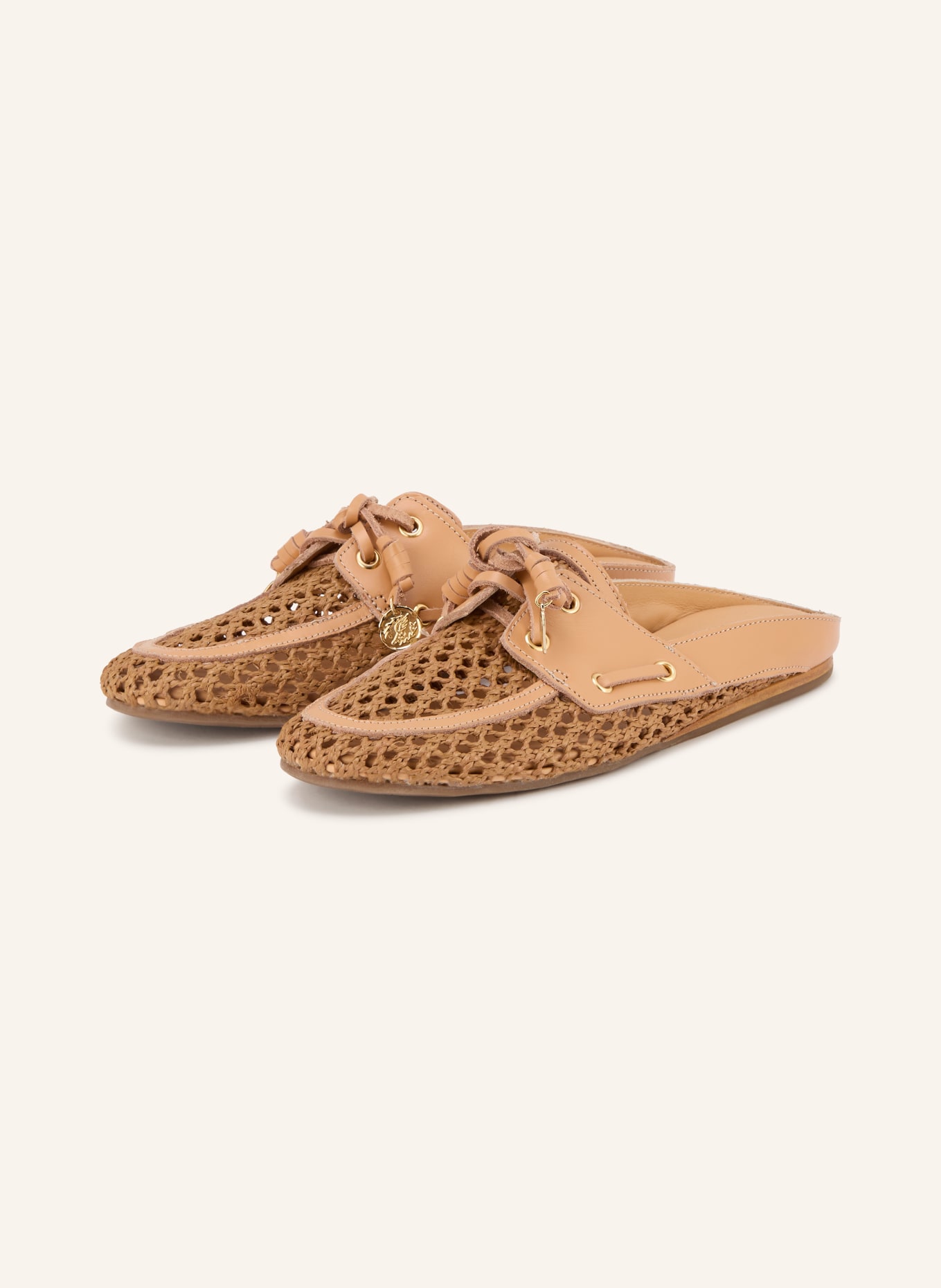 ANCIENT GREEK SANDALS NAVETA mules: BROWN / LIGHT BROWN