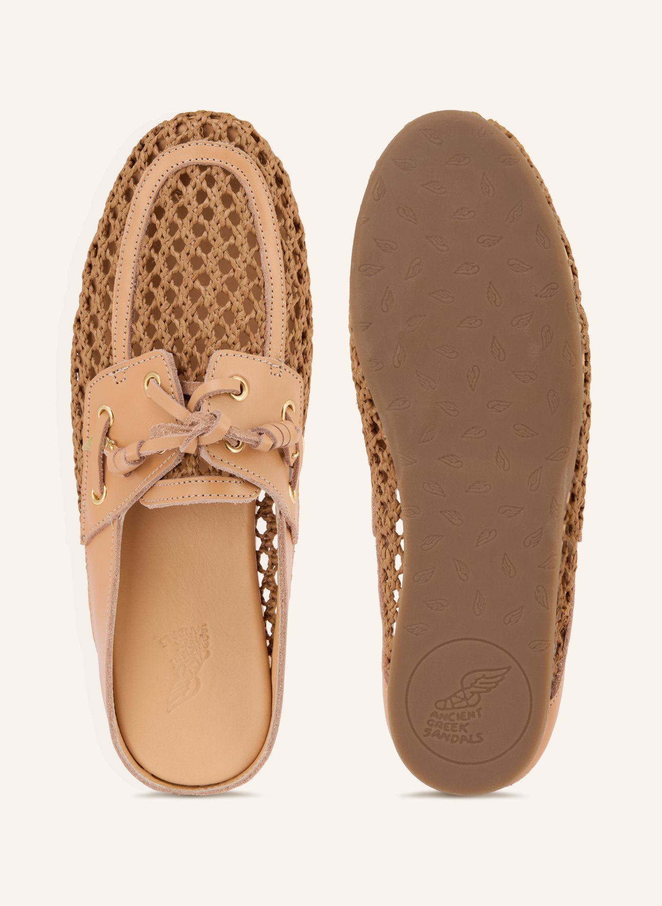 ANCIENT GREEK SANDALS NAVETA mules: BROWN / LIGHT BROWN