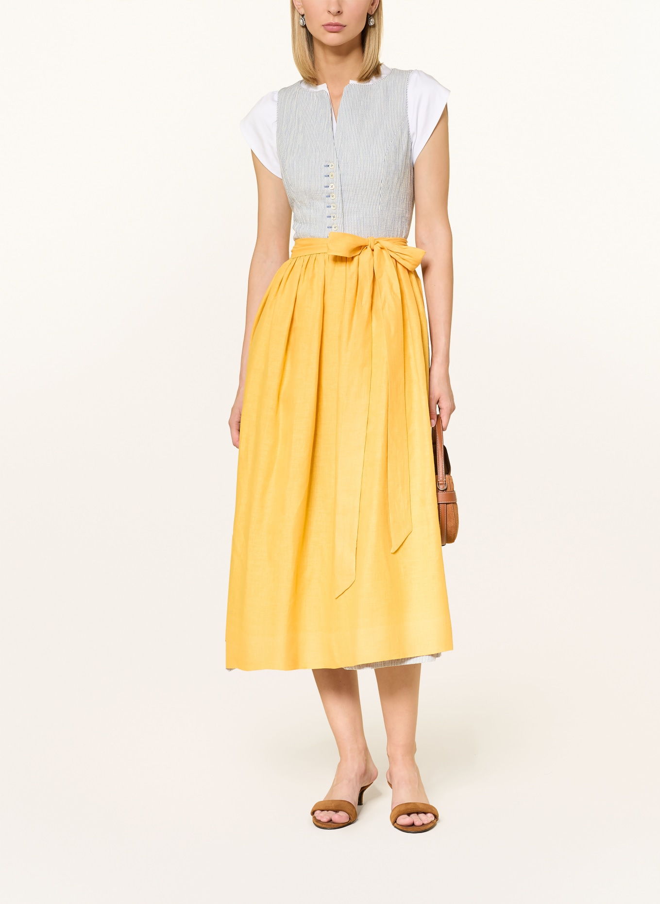 WALDORFF Dirndl LINARA: BLAU / WEISS