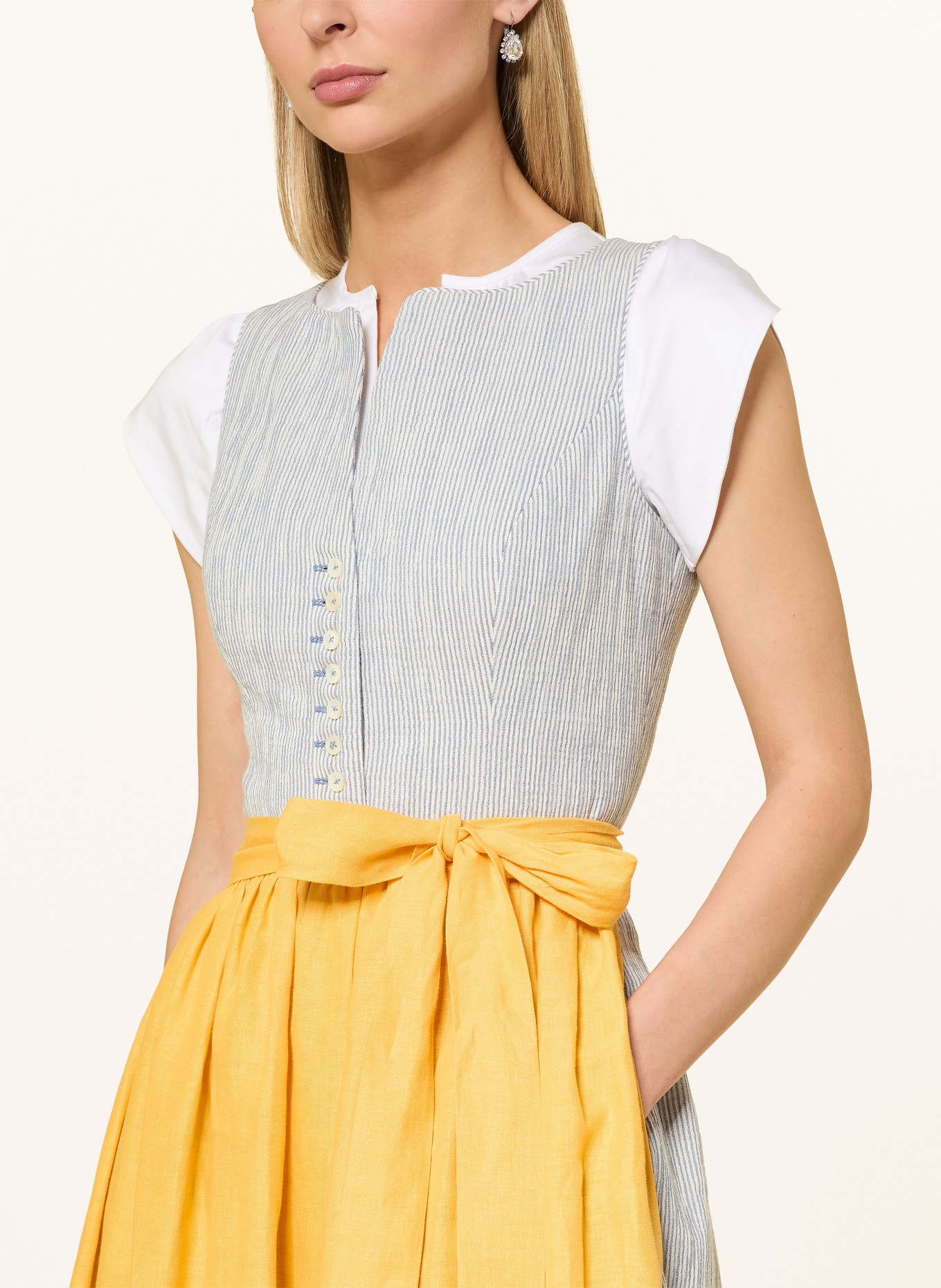 WALDORFF Dirndl LINARA: BLAU / WEISS