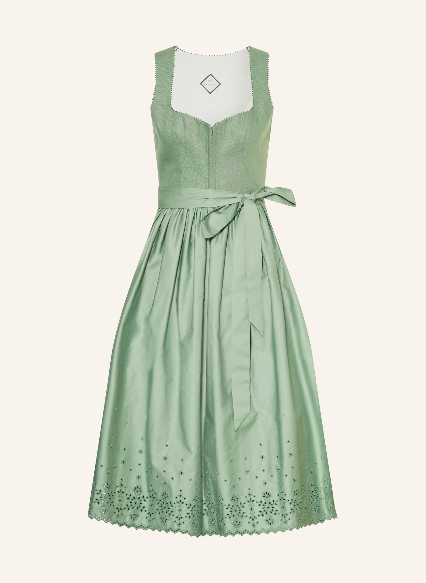 WALDORFF Dirndl PRIMULA mit Leinen: GRÜN